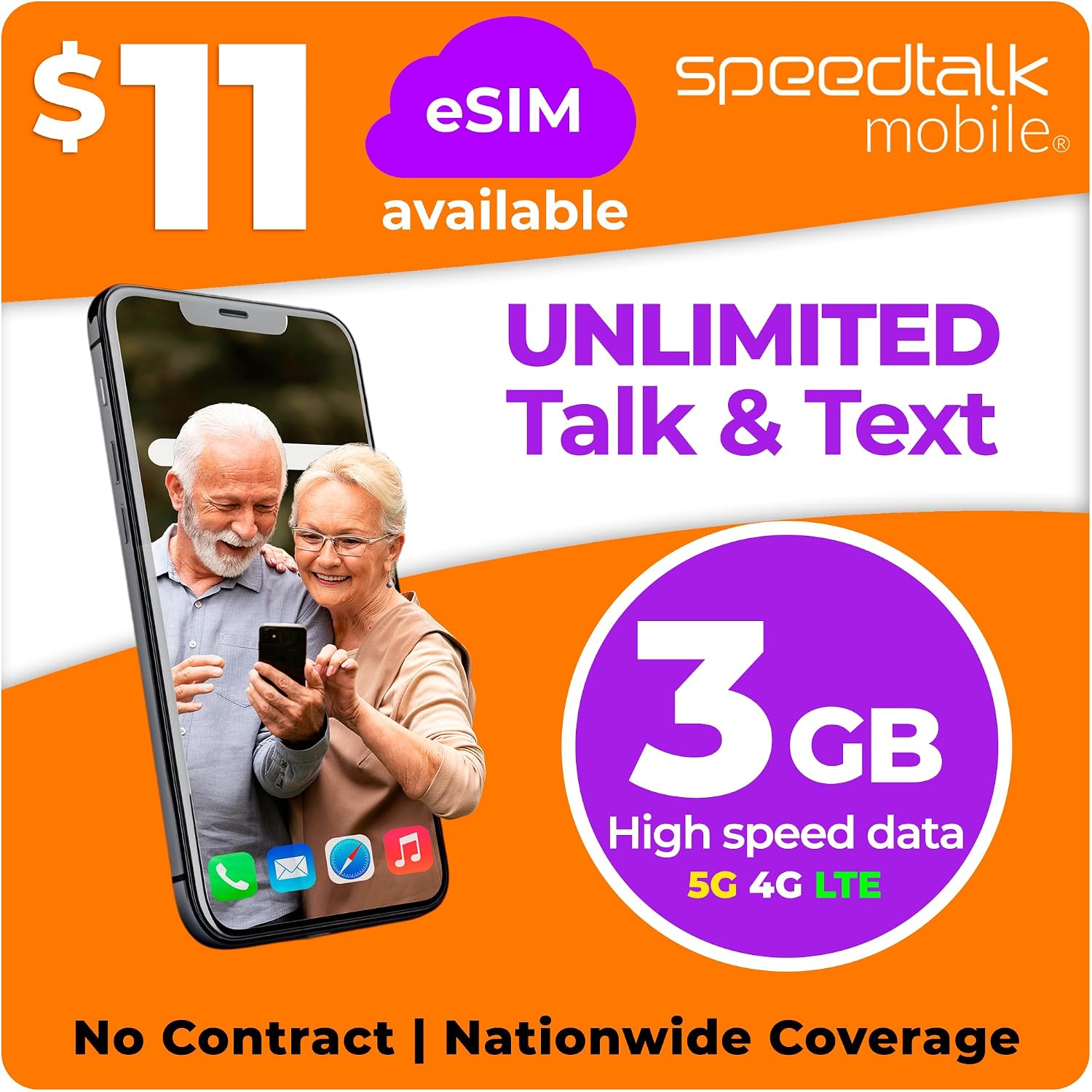 $5 Prepaid SIM Card – Top Value Plan for Smartphones & Cellphones | 100 Minutes, 100 Texts, 100MB Data | 5G/4G LTE | Triple-Cut (Mini, Micro, Nano) | No Contract – 30-Day Service