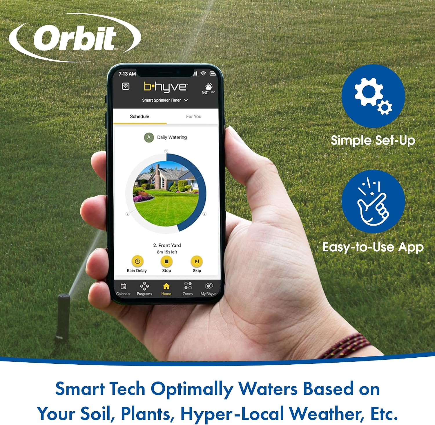Orbit B-hyve XR Smart Sprinkler Timer - 8-Zone - WiFi-Enabled Indoor/Outdoor Irrigation Controller - App Control - Weatherproof Watering System