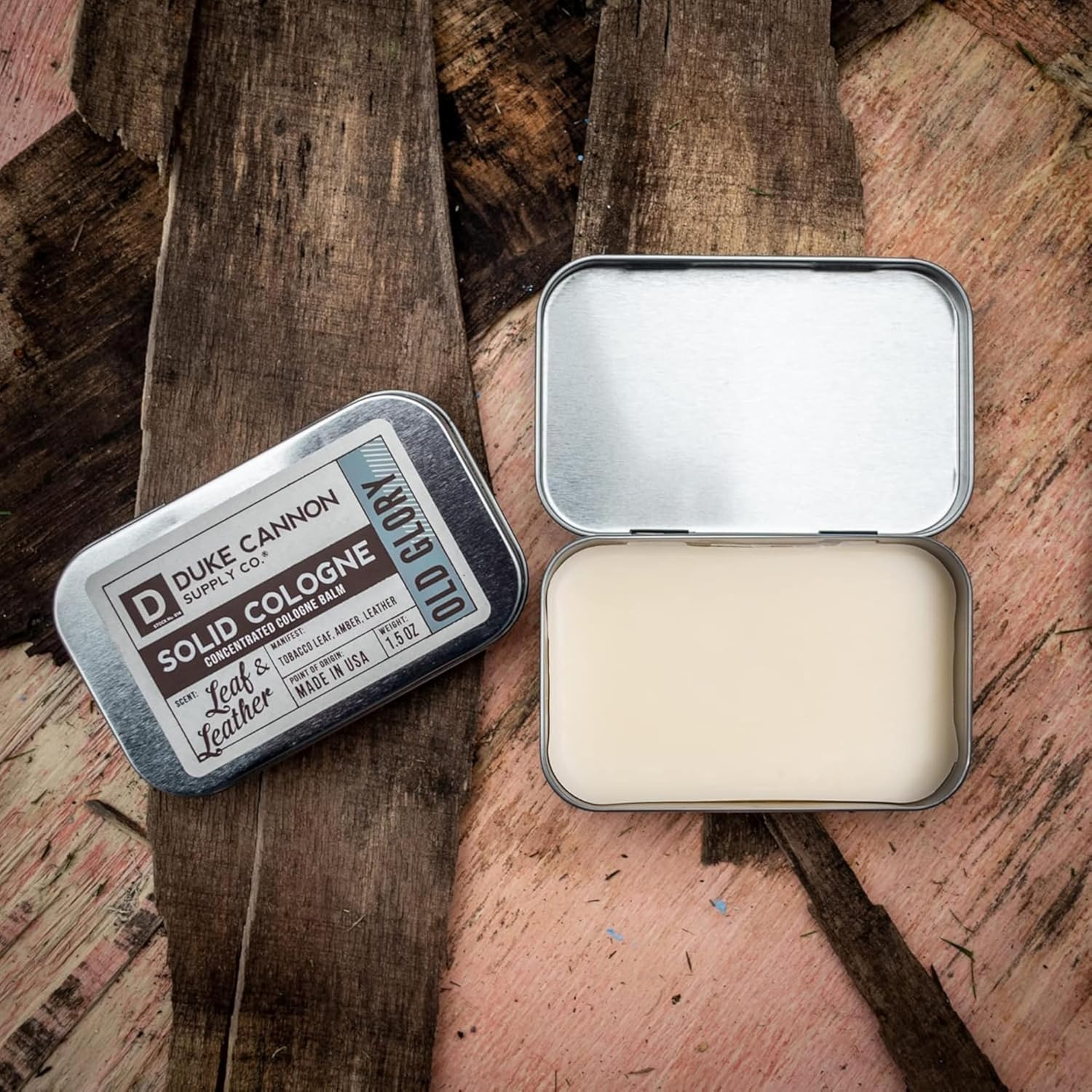 Duke Cannon Solid Cologne for Men, Bourbon Scent, Concentrated Balm, 1.5 oz | Woodsy charred oak barrel aroma inspired by classic bourbon craftsmanship