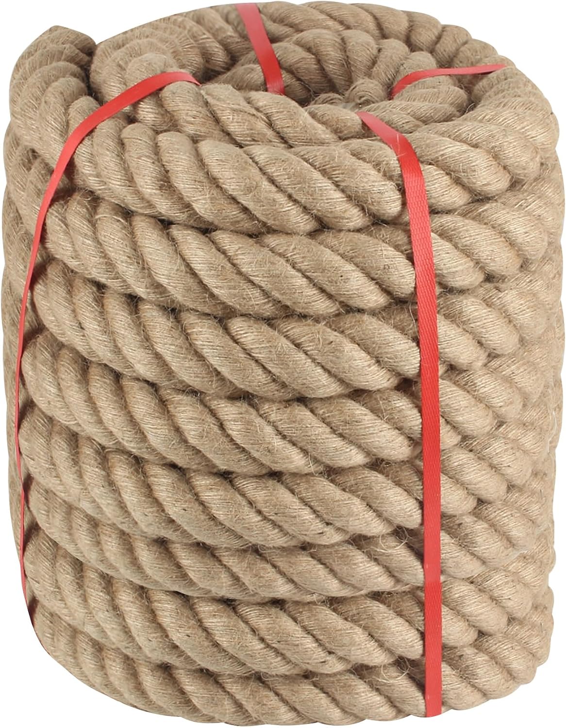 Jute Rope 1 in x 100 ft Thick Twisted Manila Ropes Natural Hemp Rope for Swing Bed, Railing, Crafts, Docks, Tug of War, Decorating, Nautical, Landscaping, Hammock