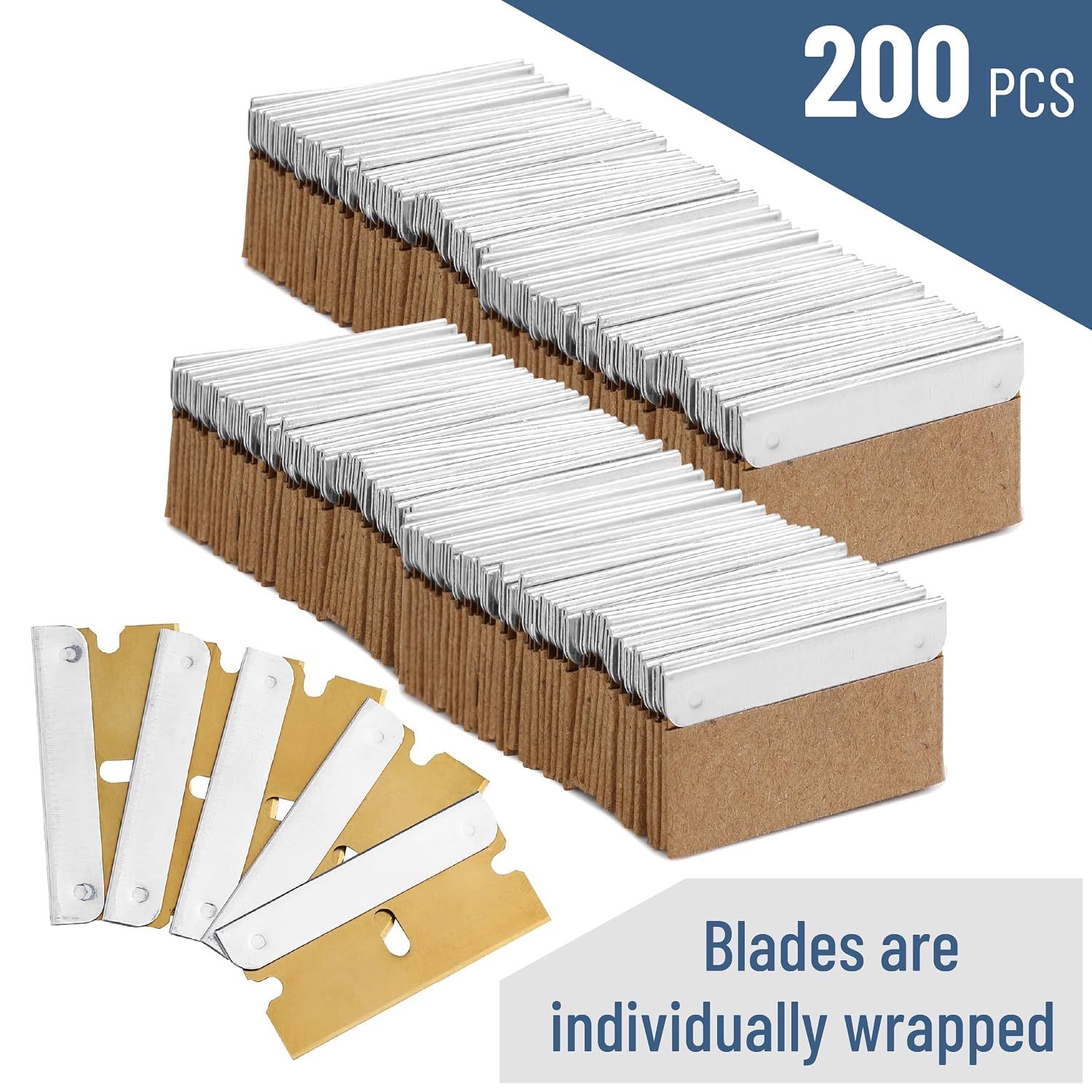 Bates- Razor Blades, 50 pcs, Carbon Steel Flat Scraper Blades