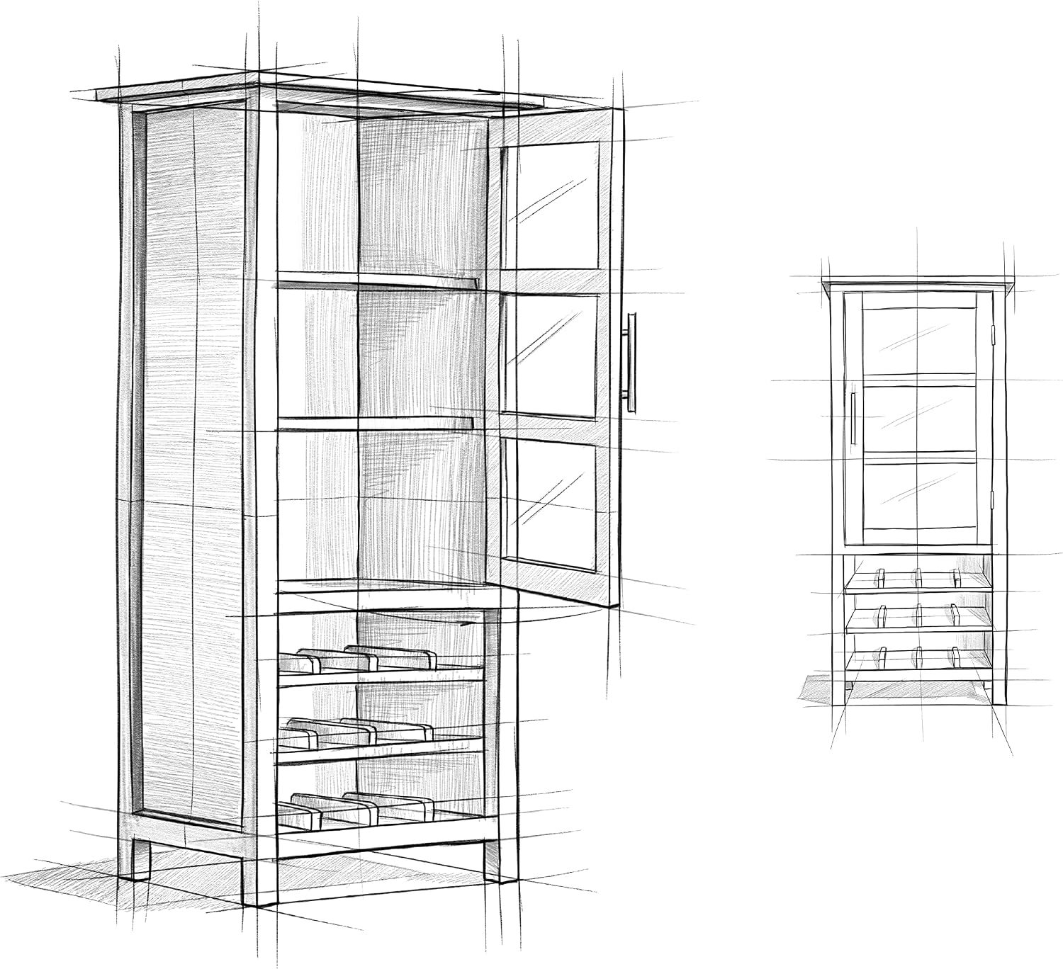 SIMPLIHOME Avalon 12-Bottle SOLID WOOD 22 Inch Wide Contemporary High Storage Wine Rack Cabinet in Dark Tobacco Brown, For the Living Room, Dining Room and Kitchen