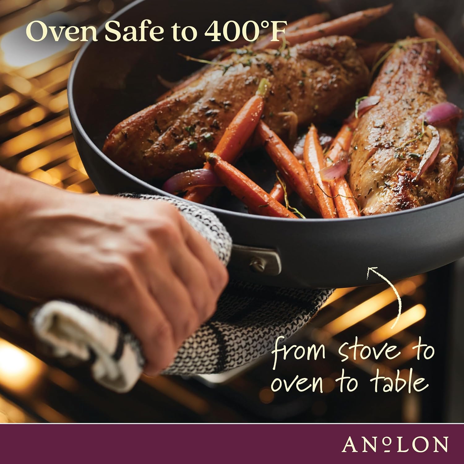 Anolon Advanced Hard Anodized Nonstick Sauce Pan/Saucepan with Straining and Lid, 2 Quart, Brown