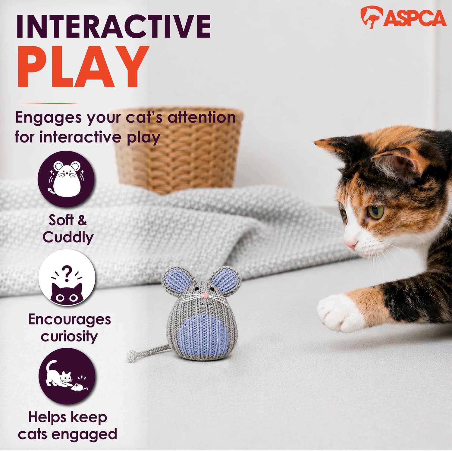 ASPCA Chirping Bird Cat Toy – Catnip-Infused Plush Bird Toy with Realistic Sound, Interactive Cat Toy for Indoor Cats, Encourages Pouncing, Batting & Natural Hunting Play