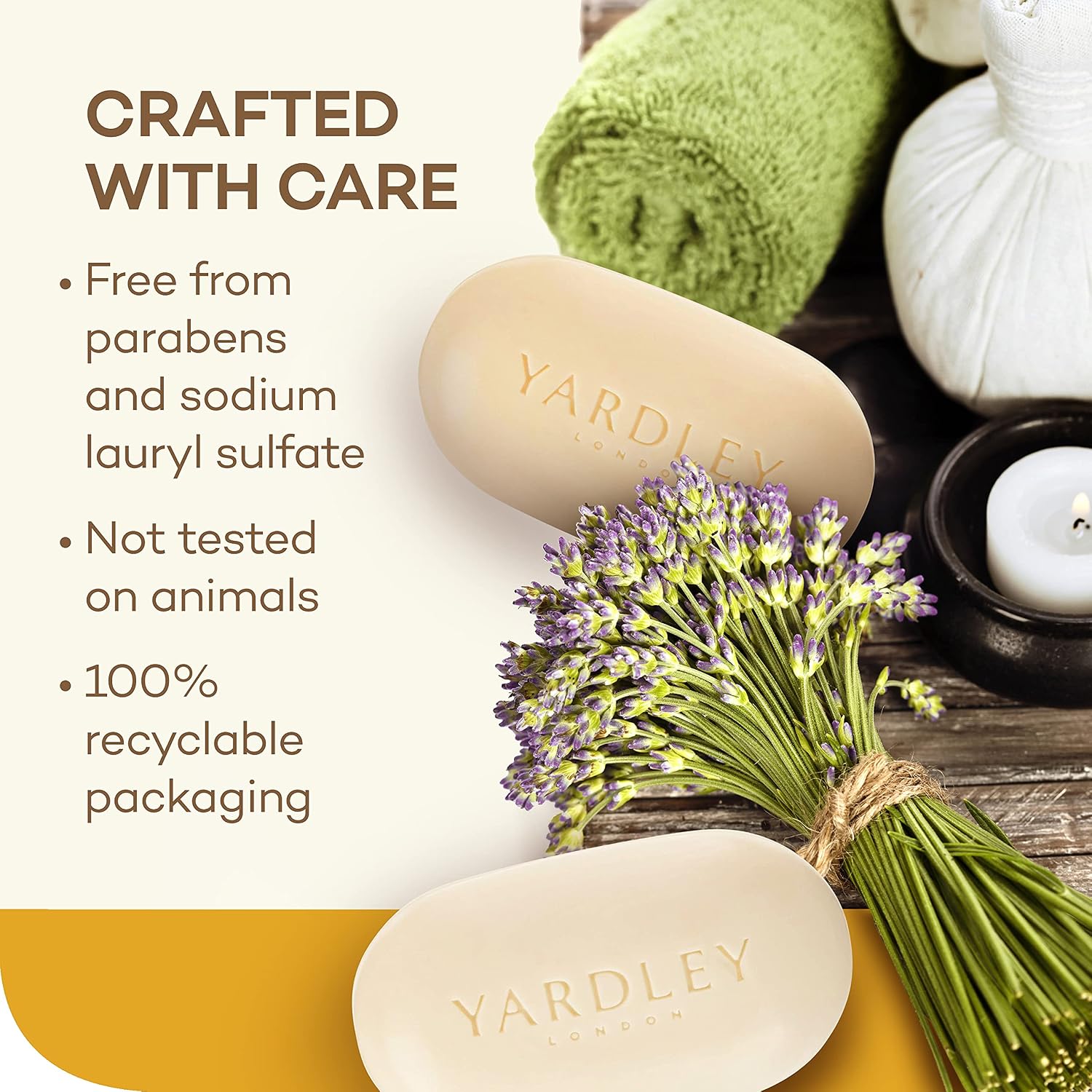 Yardley London Lemon Verbena Naturally Moisturizing Bath Bar, 4.25 ounce