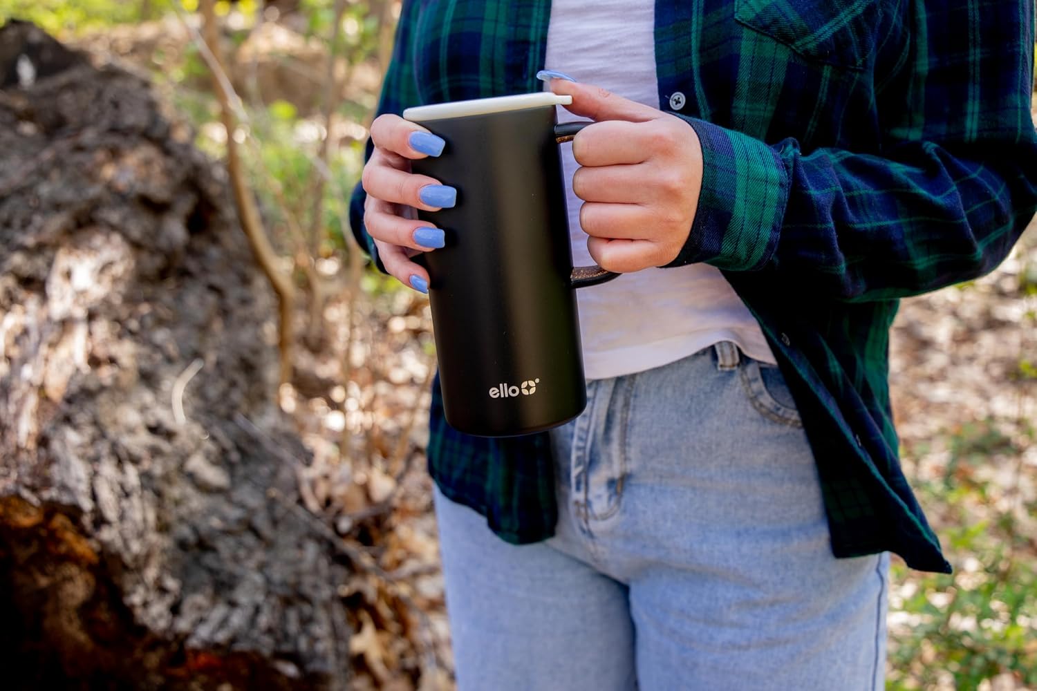 Ello Campy 18oz Insulated Stainless Steel Travel Mug with Handle, Avalon Sea