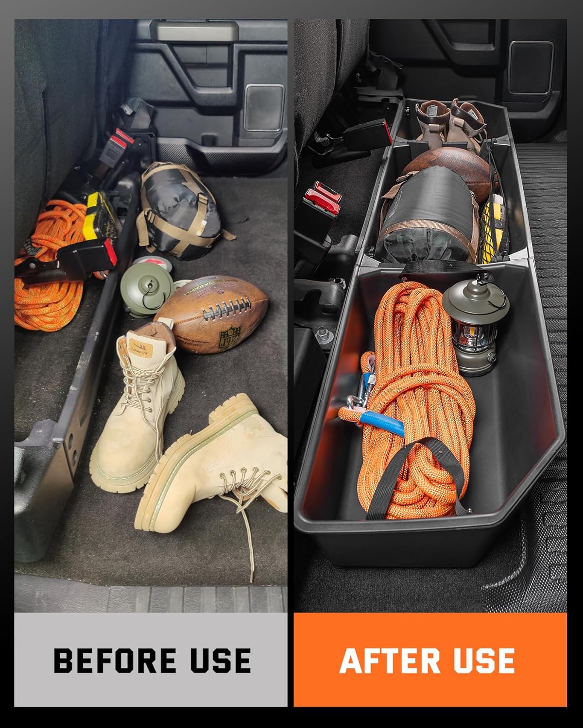 DiffCar® Truck Underseat Storage for Ford F150: 2015-2026 SuperCrew/CrewCab | Rear Under Seat Organizer Tool Box Car Accessories for Ford F-150