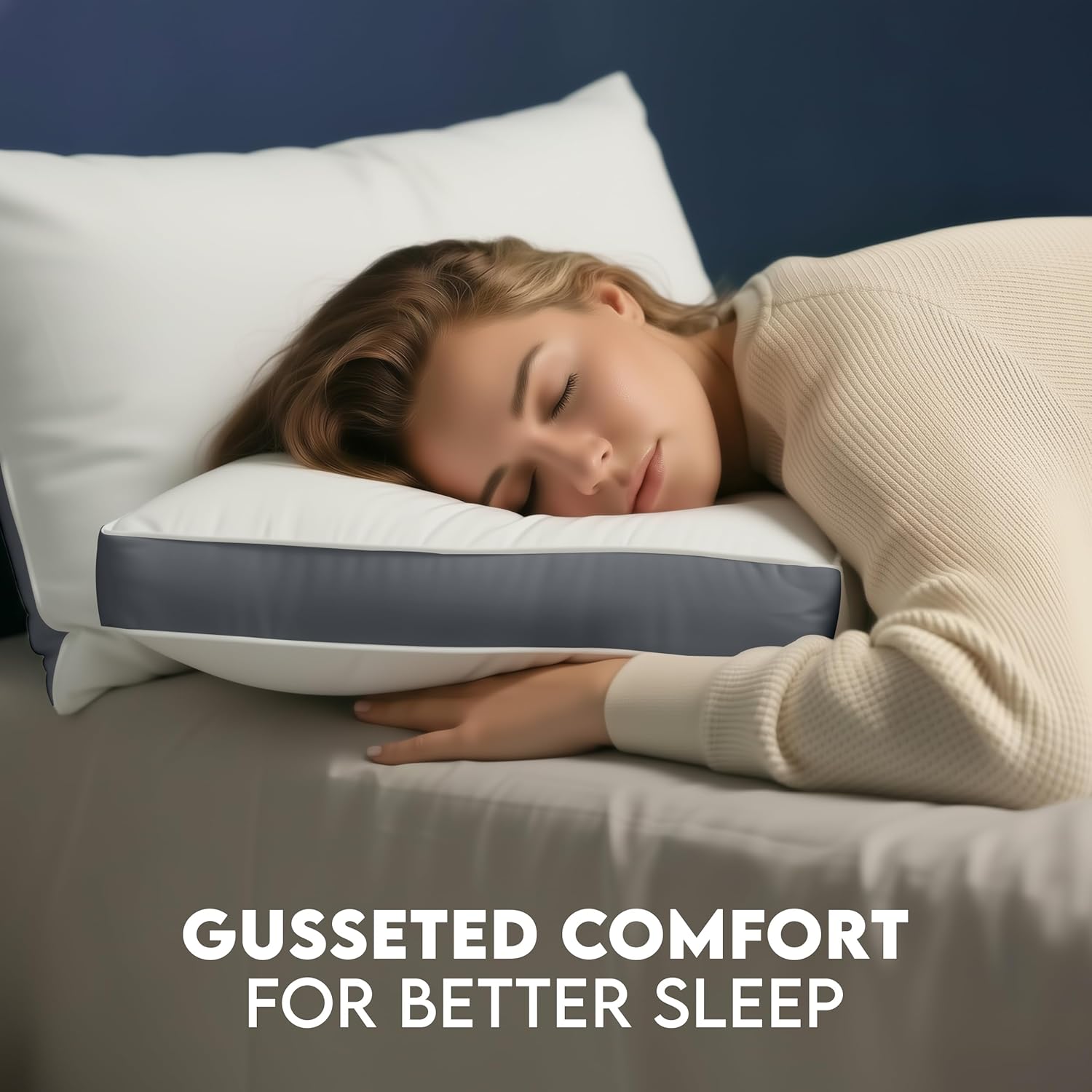 Utopia Bedding Gusset Bed Pillow, Hotel Pillows King Size Set of 2, White