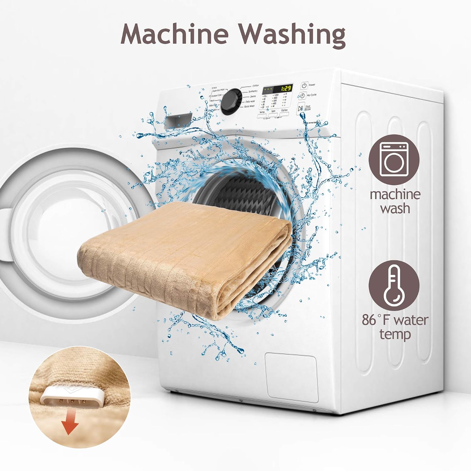 HEYNEMO Electric Blanket King Size with Dual Control