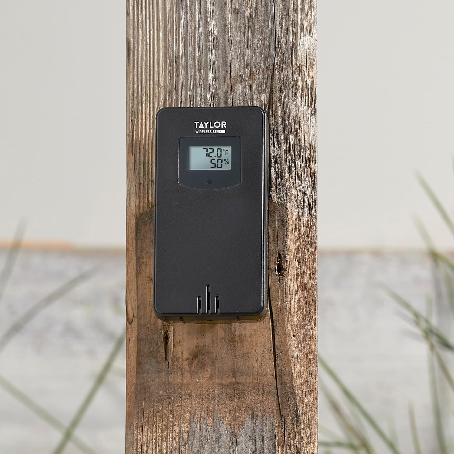 Taylor Wireless Digital Indoor Outdoor Thermometer, Easy to Read Numbers for Patio, Pool, and Indoor Areas, LCD, Black