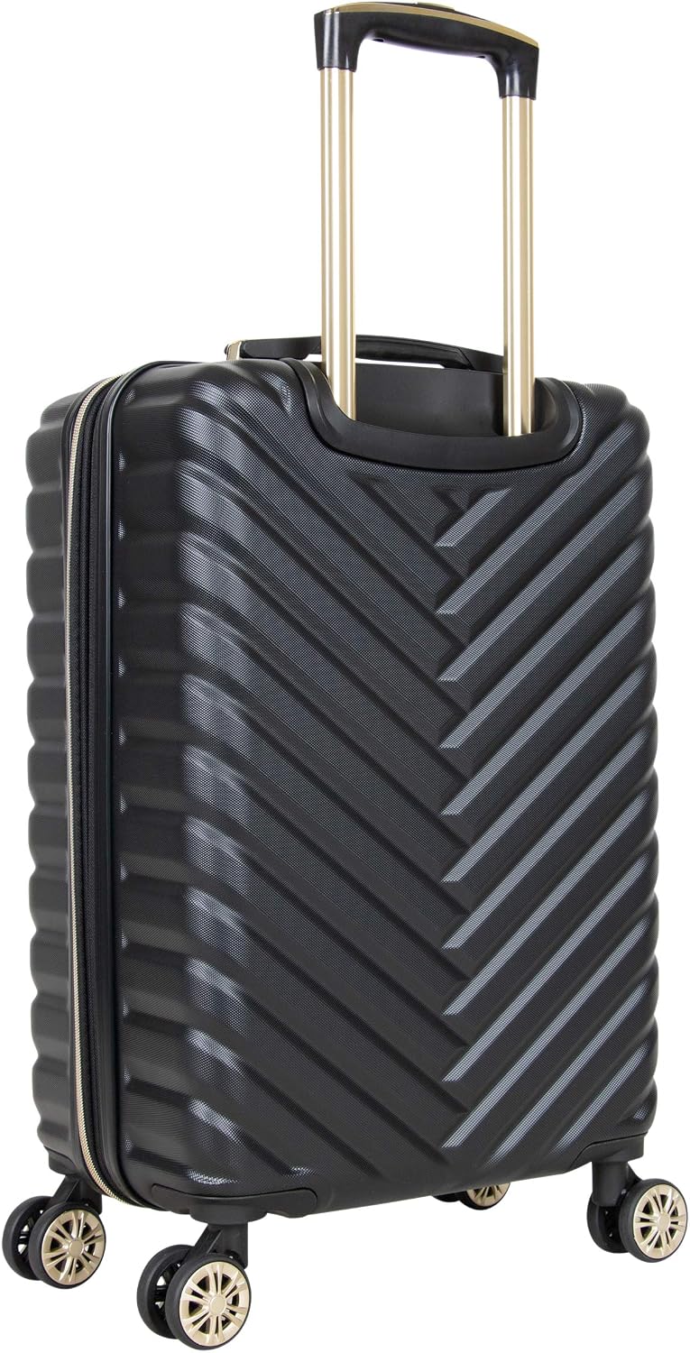 Kenneth Cole REACTION Madison Square Lightweight Hardside Chevron Expandable Spinner Luggage, Black, (28-Inch Checked)