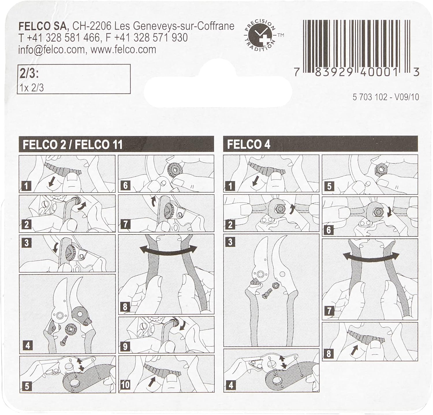 Felco Hand Pruner Replacement Blade (2/3) for Felco hand pruner models: F2