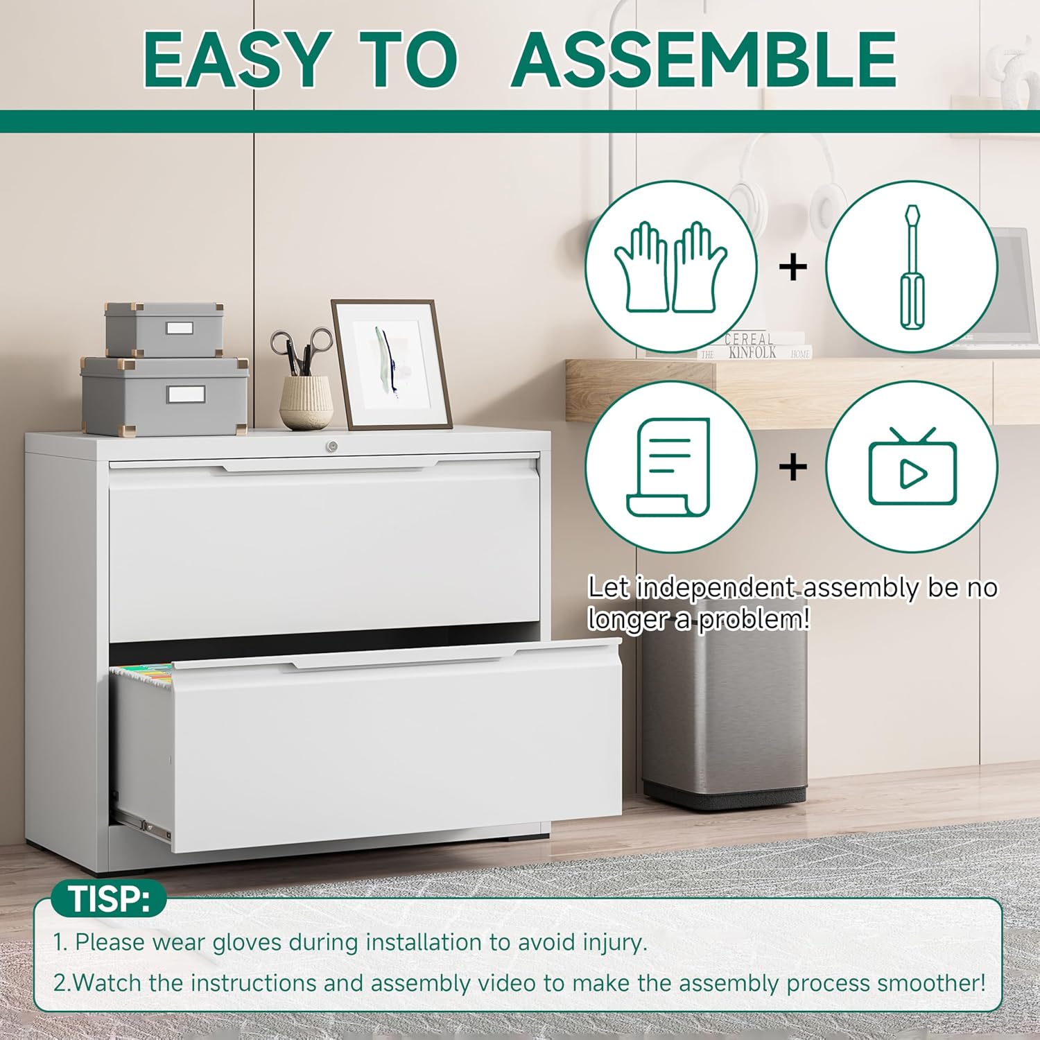 3 Drawer File Cabinet with Lock,Vertical Filing Cabinets for Home Office,Heavy Duty Metal File Cabinet for Hanging A4/Letter/Legal Size File,Vertical File Cabinet 15" W X 17.8" D X 38.3" H-Black
