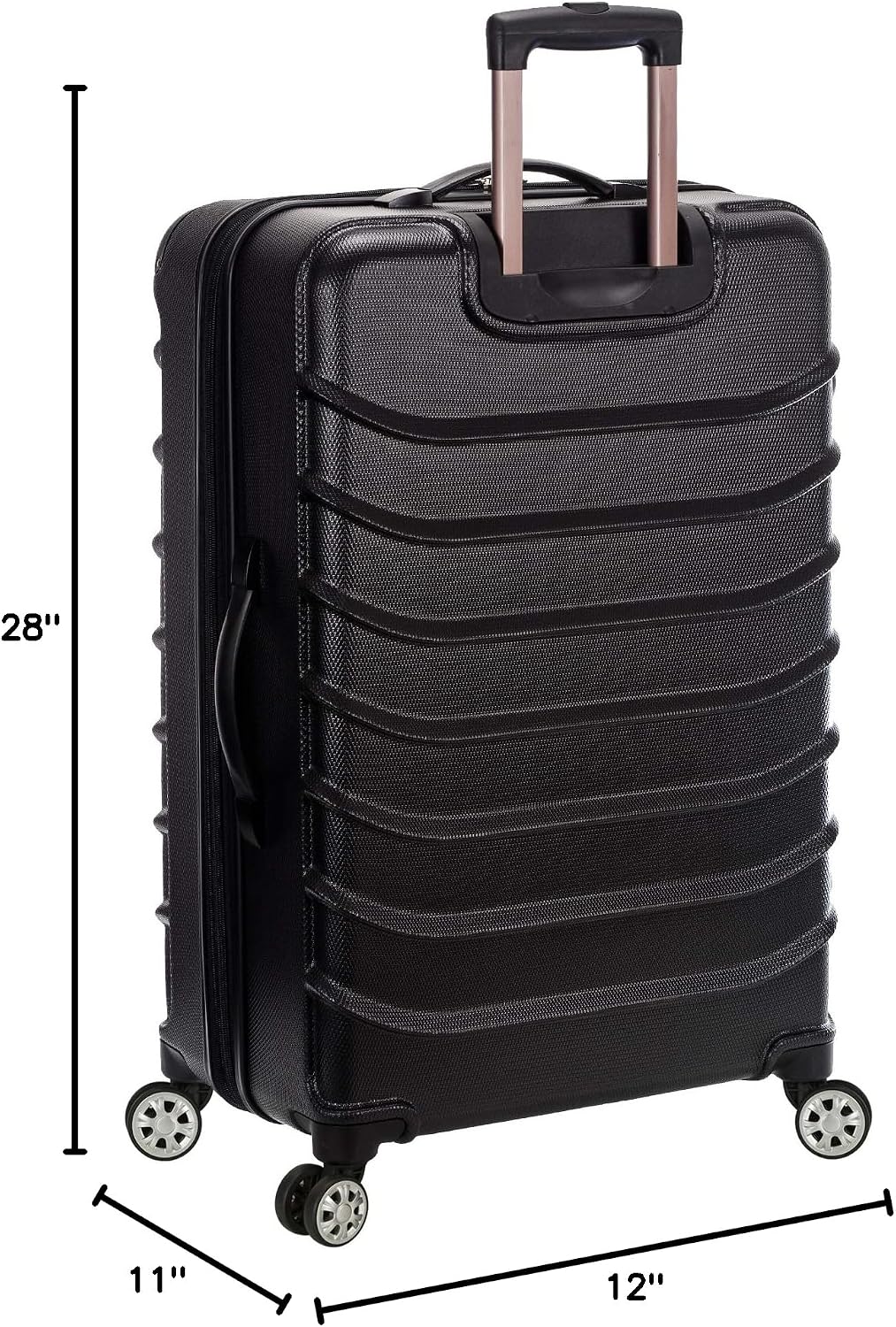 Rockland Speciale Hardside 2 Piece Expandable Spinner Luggage Set, (20"/28"), Black