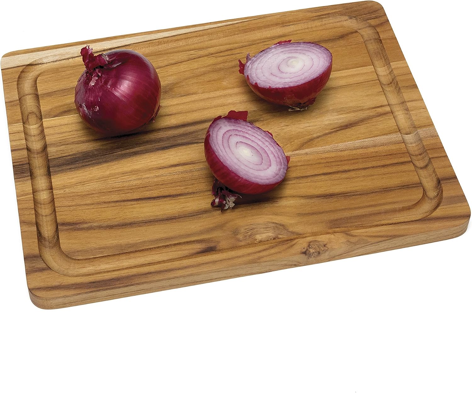 Lipper International 7215 Teak Wood Edge Grain Kitchen Cutting and Serving Board, Small, 12" x 9" x 5/8"