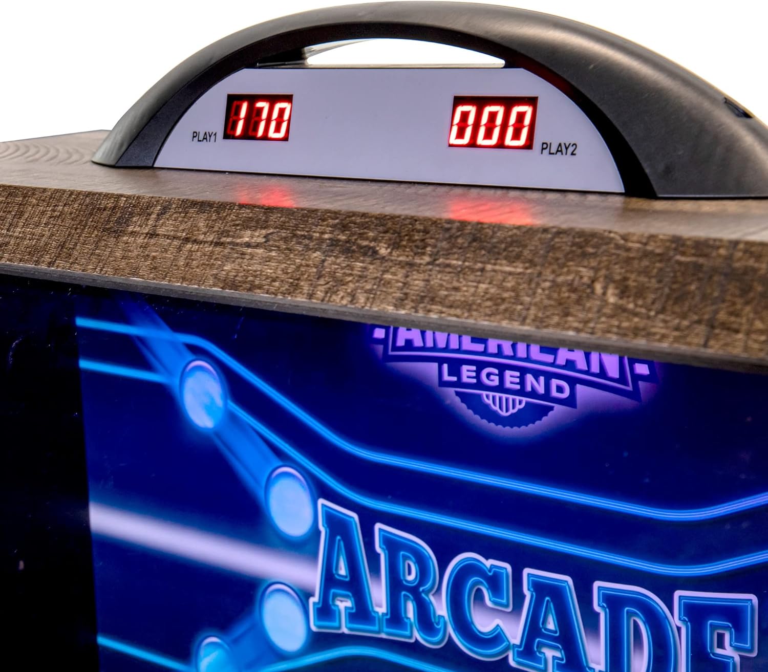 American Legend 9’ Arcade Speedball Game with Electronic Scoring, Automatic Ball Return, LED Lighting & 4 Game Balls, Walnut Finish