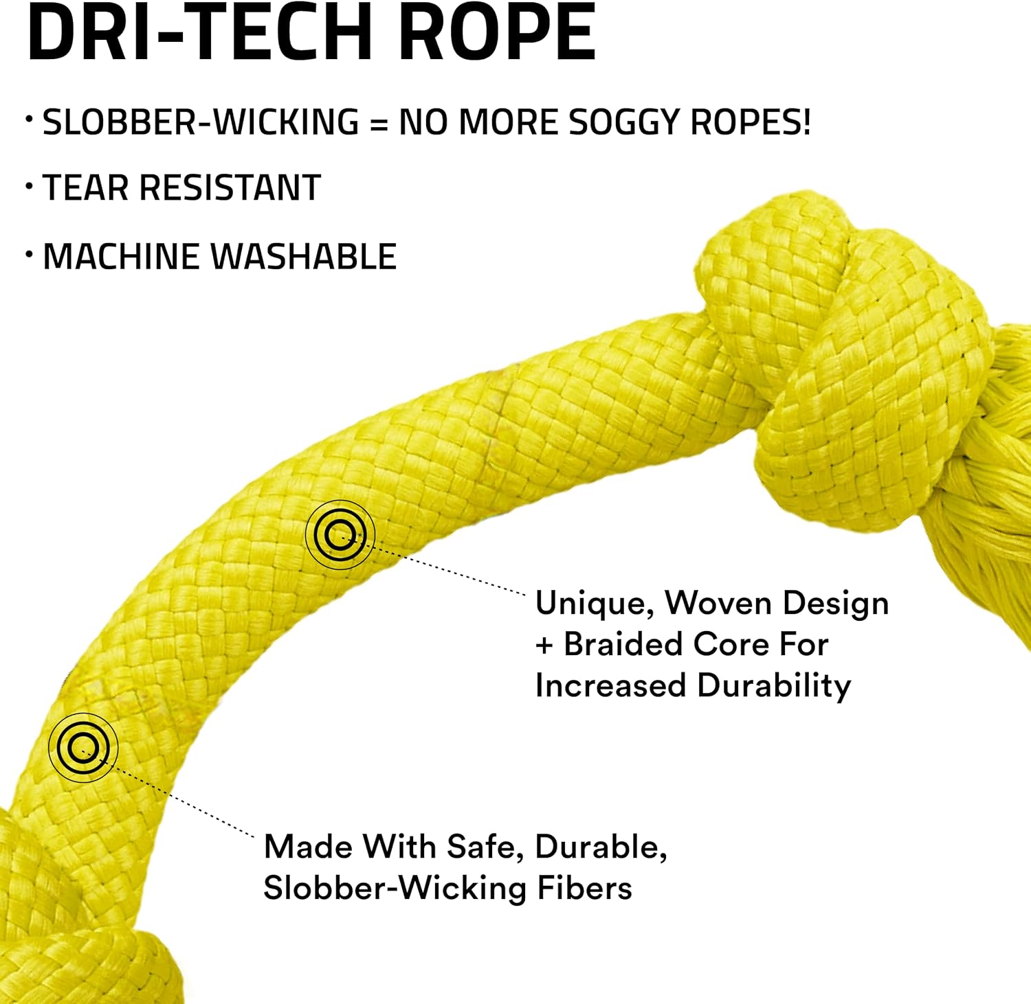 Playology Tug Rope Dog Toys for Large Breed Dogs - Jumbo, Beef Scent