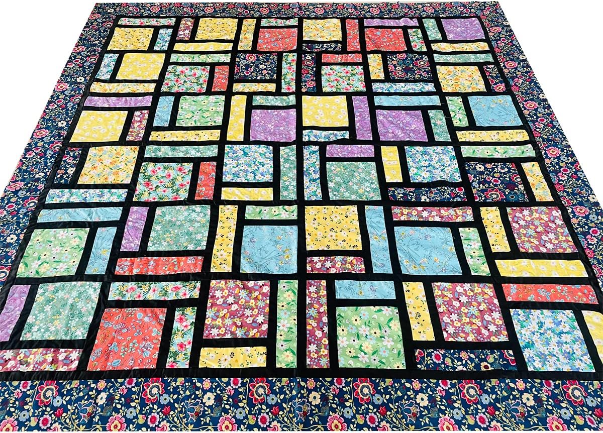 50pcs 10 x 10 inch Multicolor Cotton Fabric Bundle Squares for Quilting Sewing, Precut Fabric Squares for Craft Patchwork