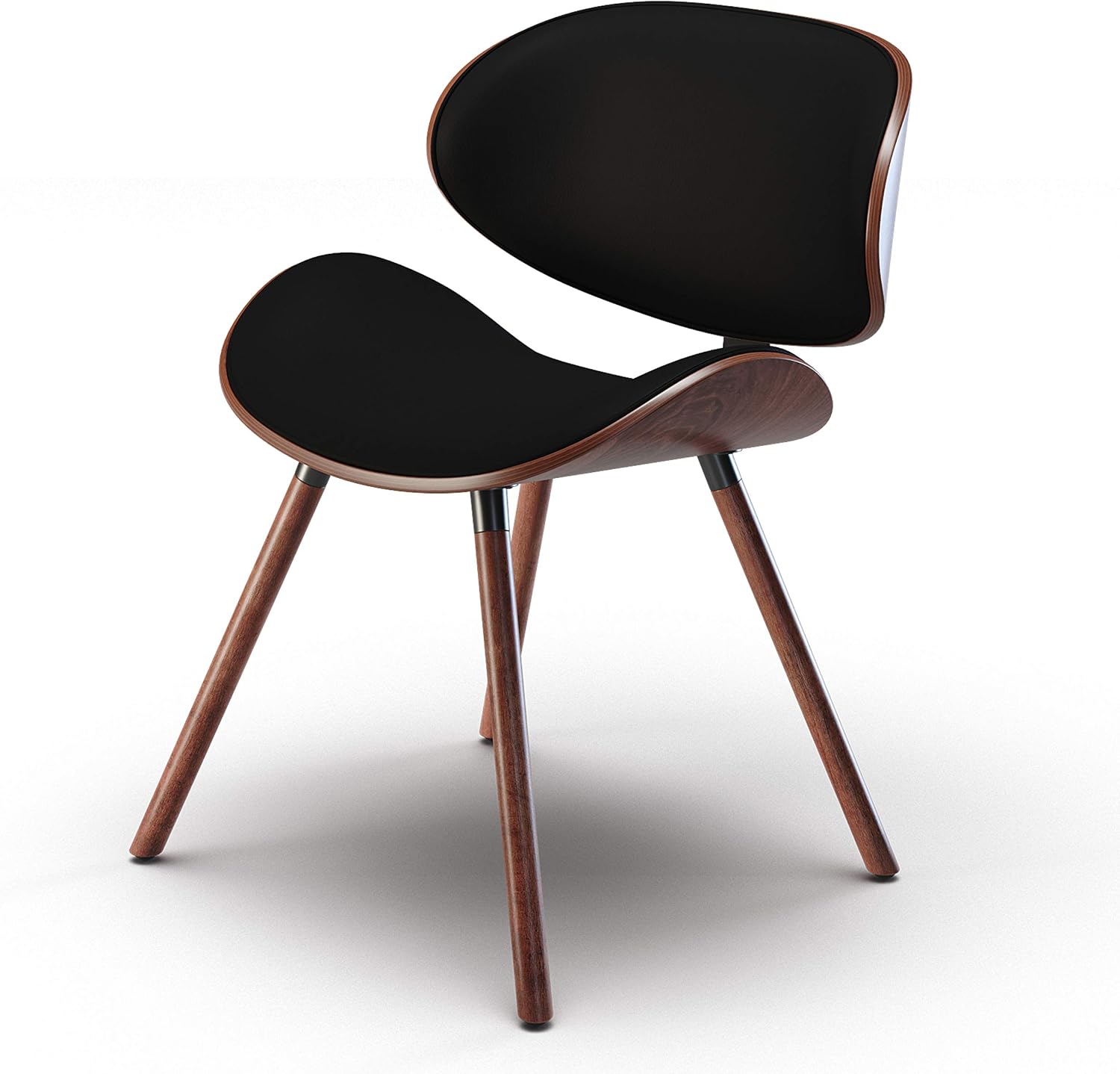 SIMPLIHOME Regina Rattan Mid-Century Modern Arm Dining Chairs in Black