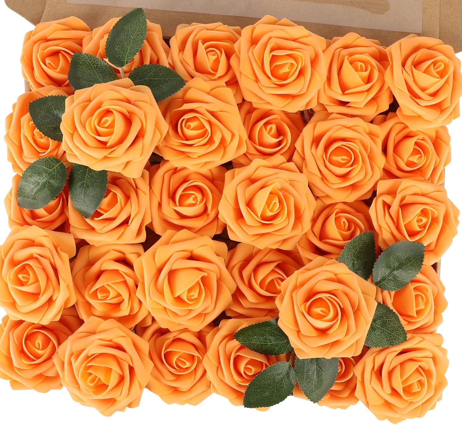 30PCS Yellow Artificial Flowers, Real Touch Fake Roses for Fall Decorations