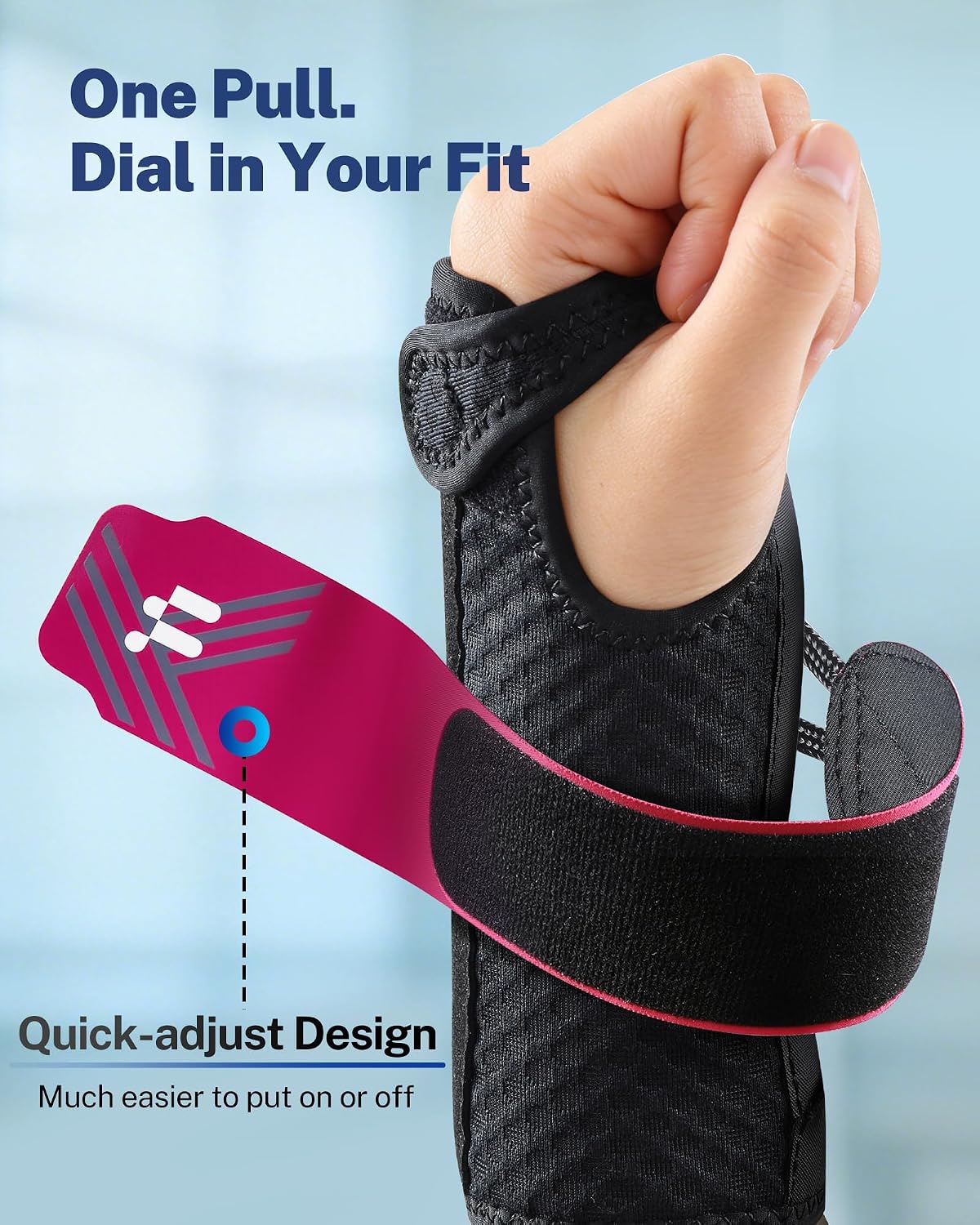 Quick Adjust Carpal Tunnel Wrist Brace, Open Thumb Opening for All-Day Wear | Removable Support Splints, Breathable Fabric, Daytime Typing & Night Support, Adjustable Wrist Support, Carpal Tunnel Relief