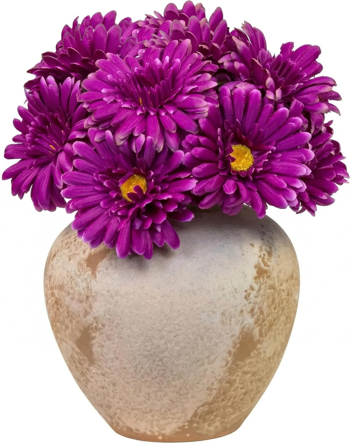 TOPIA Artificial African Daisies Flowers African Daisy Silk Flowers Artificial Gerbera Daisies Pack of 10 (Yellow)
