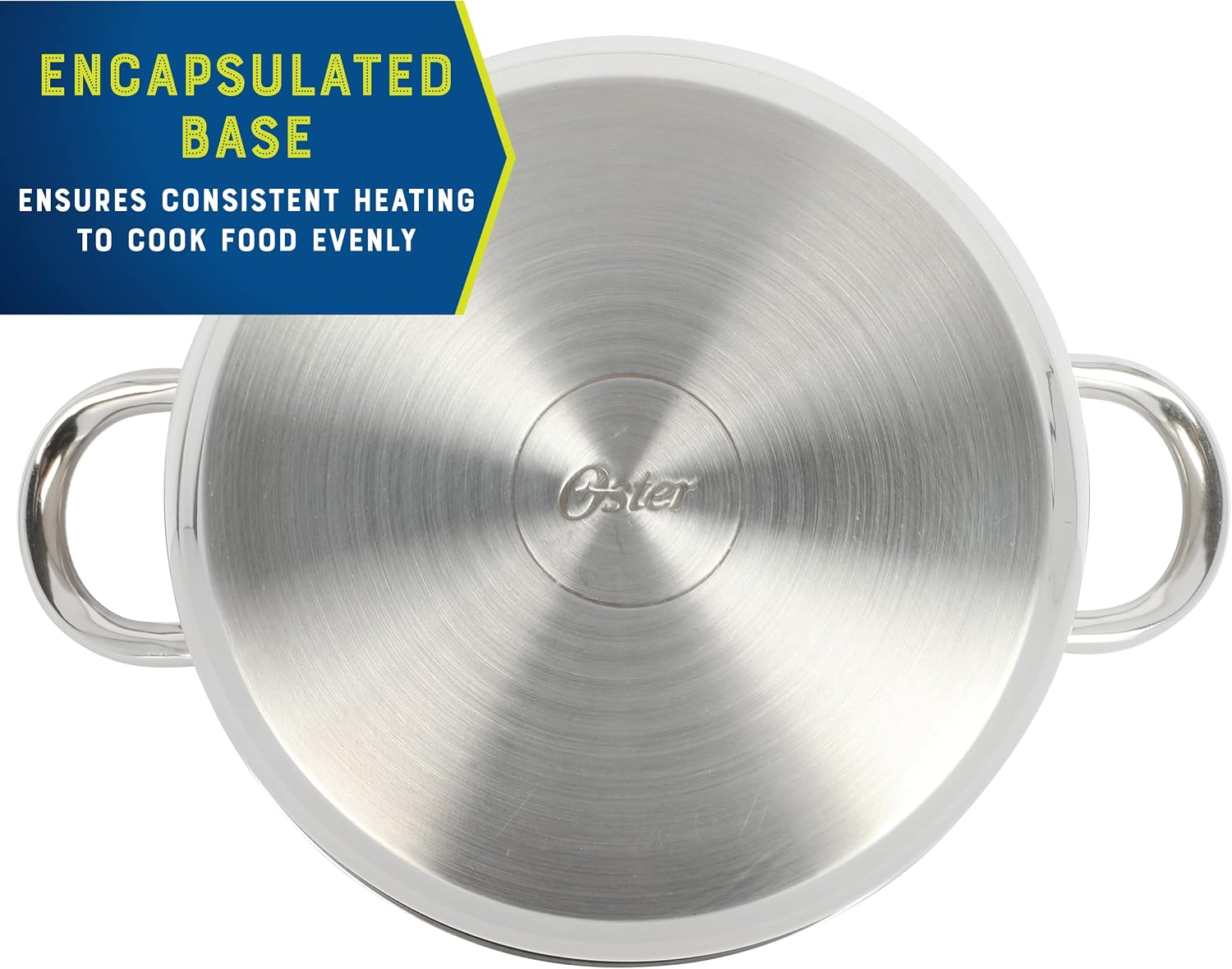 Oster Dutch Oven with Steamer Basket 3-Quart - Sangerfield Stainless Steel, Stovetop Steamer for Vegetables, Rice & Tamales, Dishwasher Safe