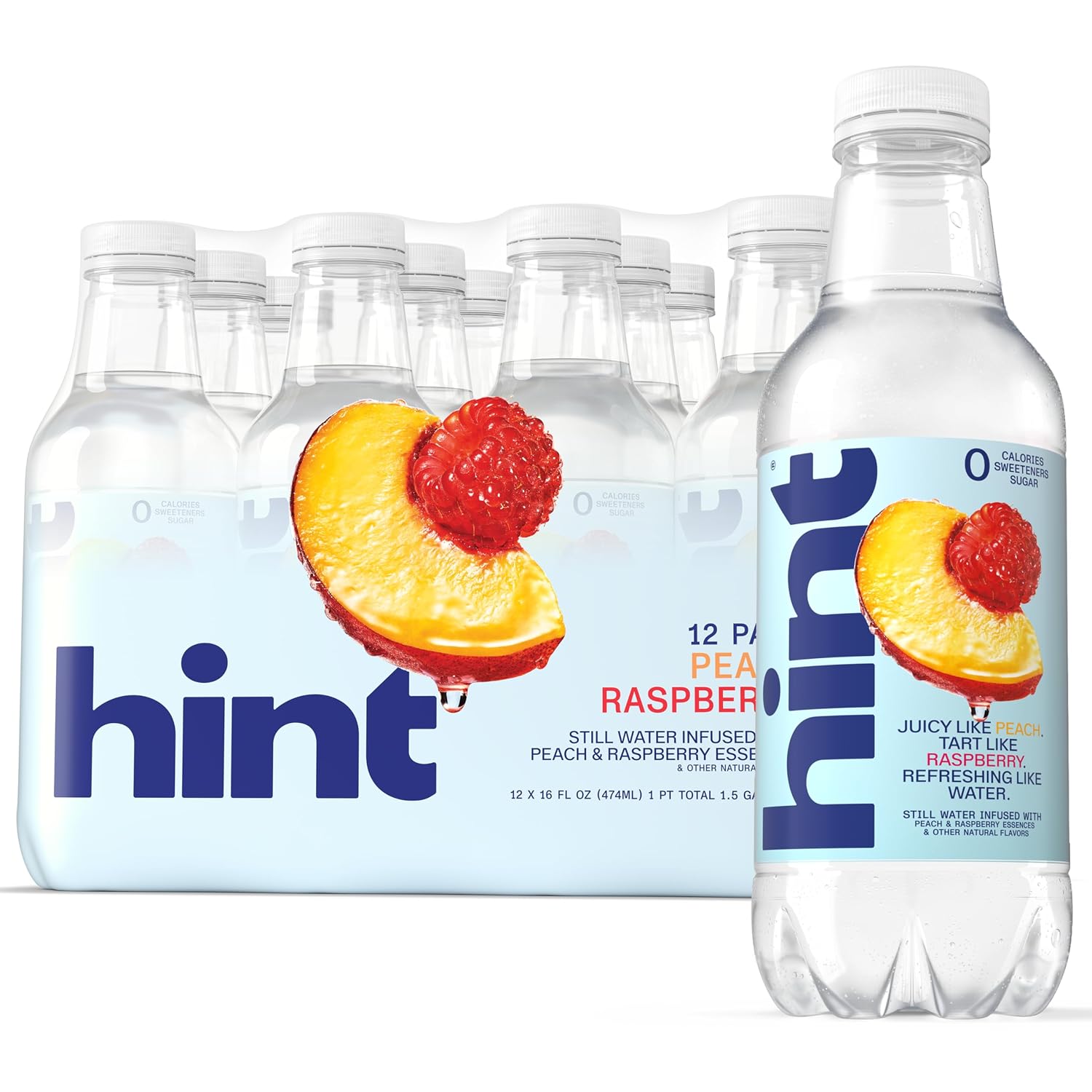 Hint Flavored Water Zero Sugar 0 Calories - Pineapple 16 FL Oz (12 pack) | Crisp, refreshing water, fruit flavors. 0 calories, 0 sugar, 0 sweeteners. Hydration for wellness. Gluten-free, Kosher, Vegan
