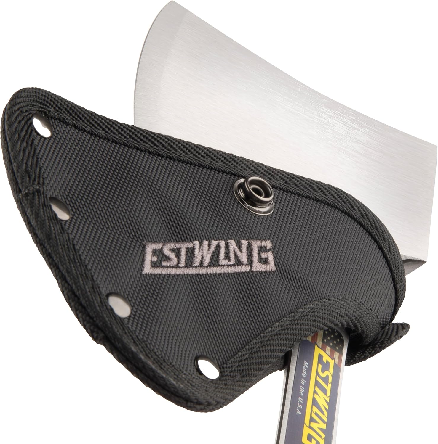 ESTWING Sportsman's Axe - 14" USA Made Special Edition Camping Hatchet with Forged Steel Construction & Genuine Leather Grip - E24ASEA | Made in USA, Outdoor Versatility, Genuine Leather Grip, Forged In One Piece, Heavy Duty Sheath