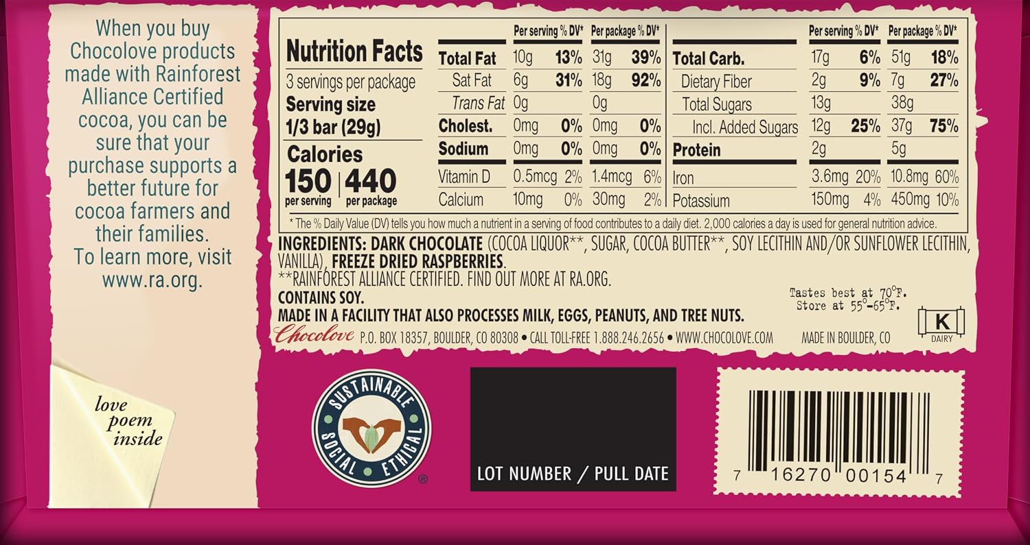 Chocolove - Extra Strong Dark Chocolate Bar - 3.2 oz.