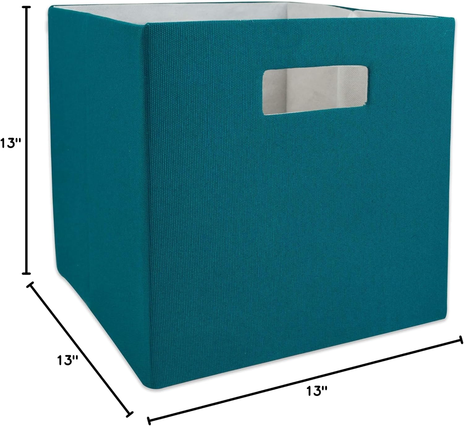 DII Fabric Storage Cube Organizer Bin 13x13x13 Foldable, Teal