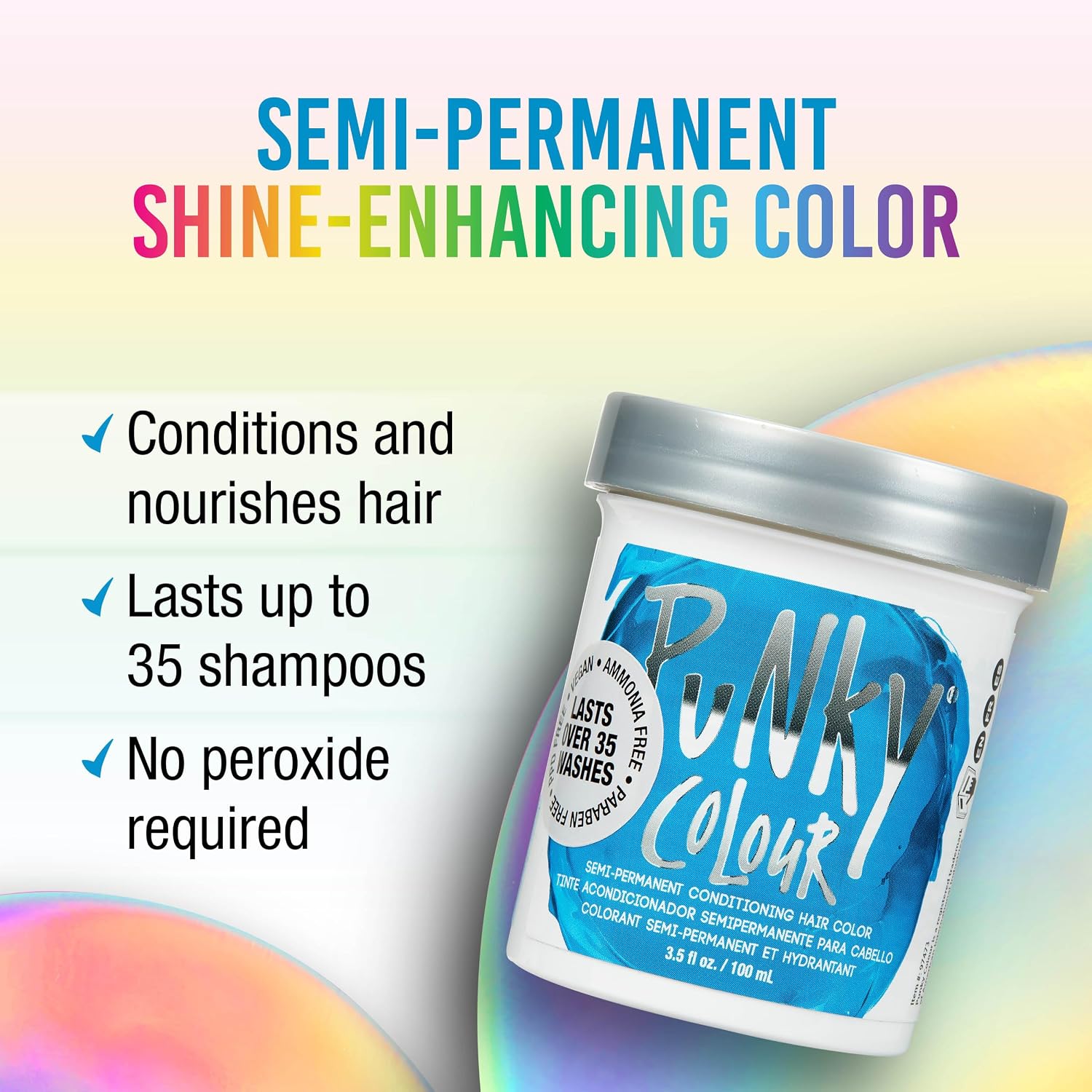 Punky Colour Flamingo Pink Semi Permanent Hair Color – Vibrant Pink Hair Dye, Vegan & Cruelty-Free Conditioning Formula, Lasts Up to 35 Washes, 3.5 fl oz