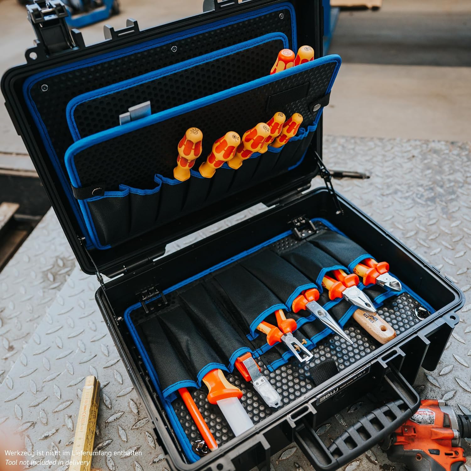B&W International Jumbo 6700 Outdoor Tool Case with Pocket Tool Boards, Black
