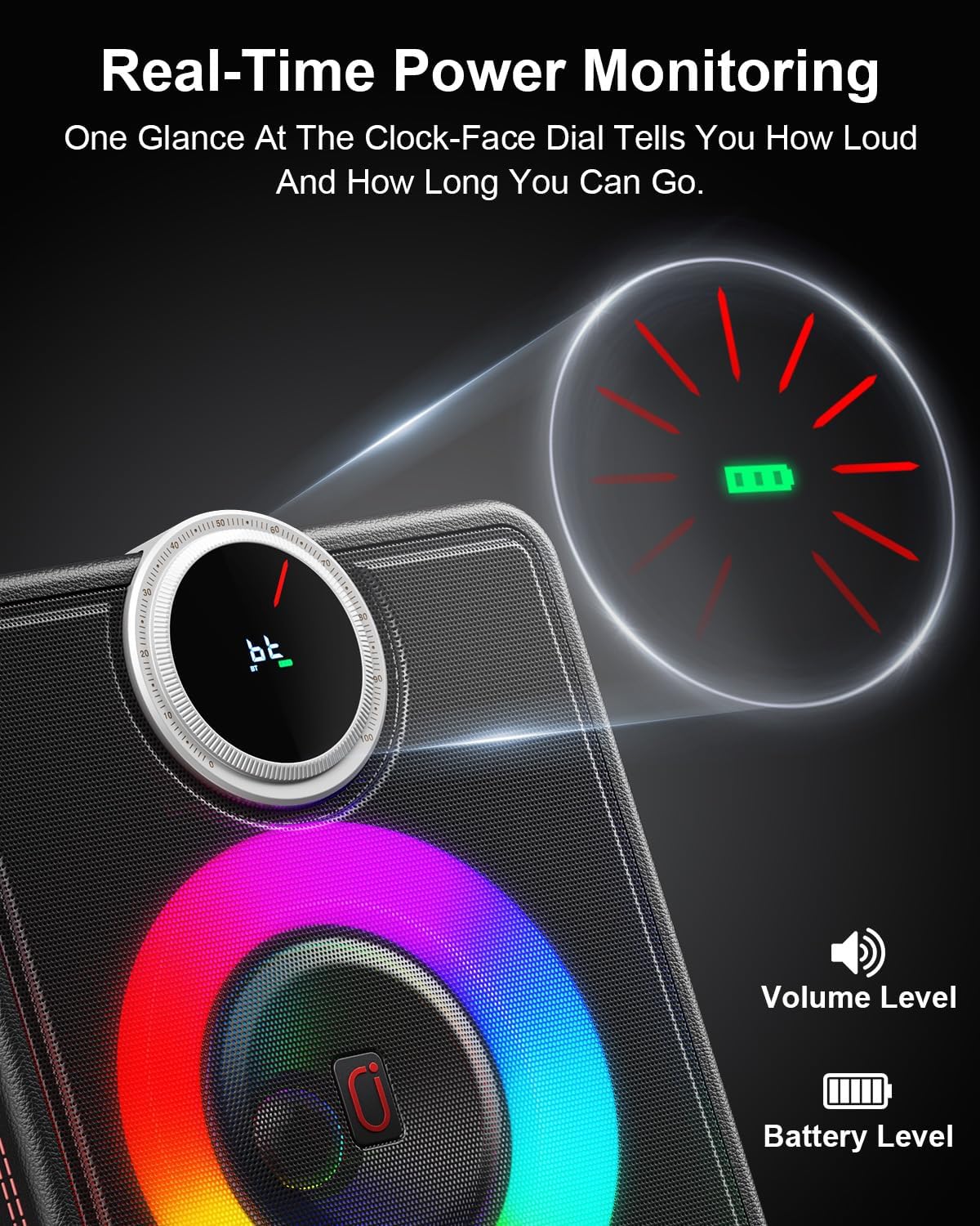 JYX Karaoke Machine with 2 Wireless Microphones, Bluetooth Party Speaker | Powerful Bass & Clear Vocals for Karaoke, 24H Portable Entertainment