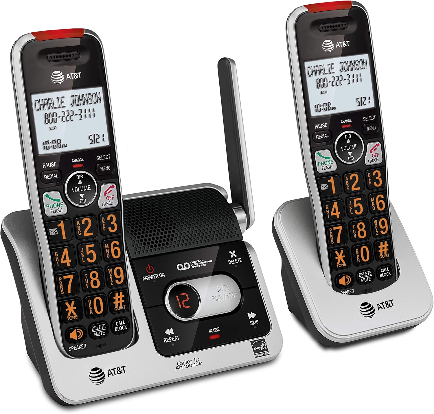 AT&T BL102-4 DECT 6.0 4-Handset Cordless Phone for Home with Answering Machine, Call Blocking, Caller ID Announcer, Audio Assist, Intercom