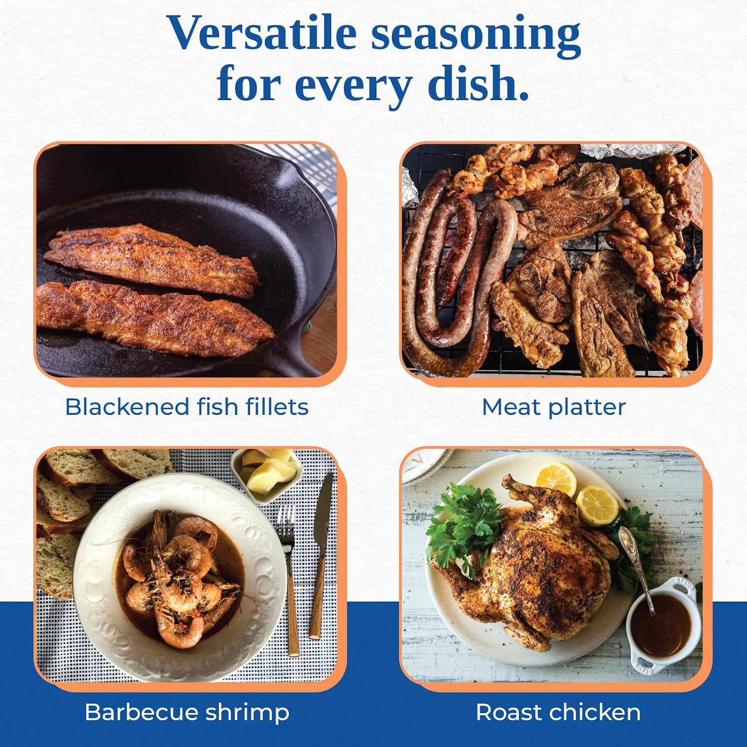Magic Seasoning Blends Variety Pack, Blackened Fish & Meat Spices, Seasonings for Cooking, 2 oz Poultry, Redfish, Meat, Seafood, 7 oz Salmon, 5-Pack