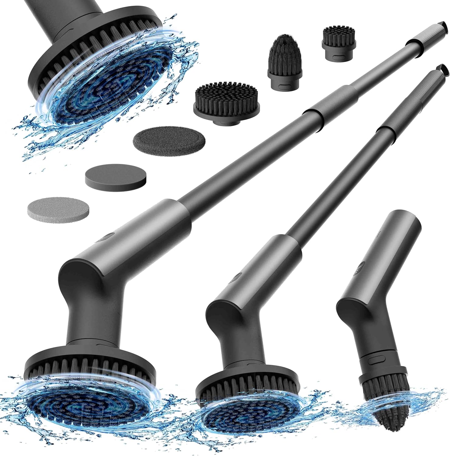 HOTO Cordless Electric Spin Scrubber, 6 Brush Heads, for Bathroom, Tile | IPX7 Full Body Waterproof Bathroom Cleaning Brush, Max 22 in-lb
