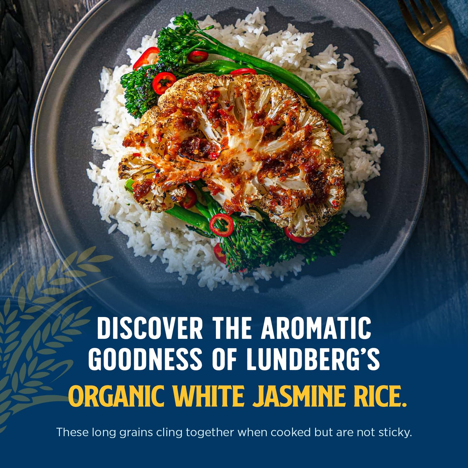 Lundberg Basmati Rice, Long Grain White Rice - Non-Sticky, Fluffy, Nutty, Aromatic Rice, Vegan Food, Healthy Meals, Gluten-Free, Grown in California, 64 Oz