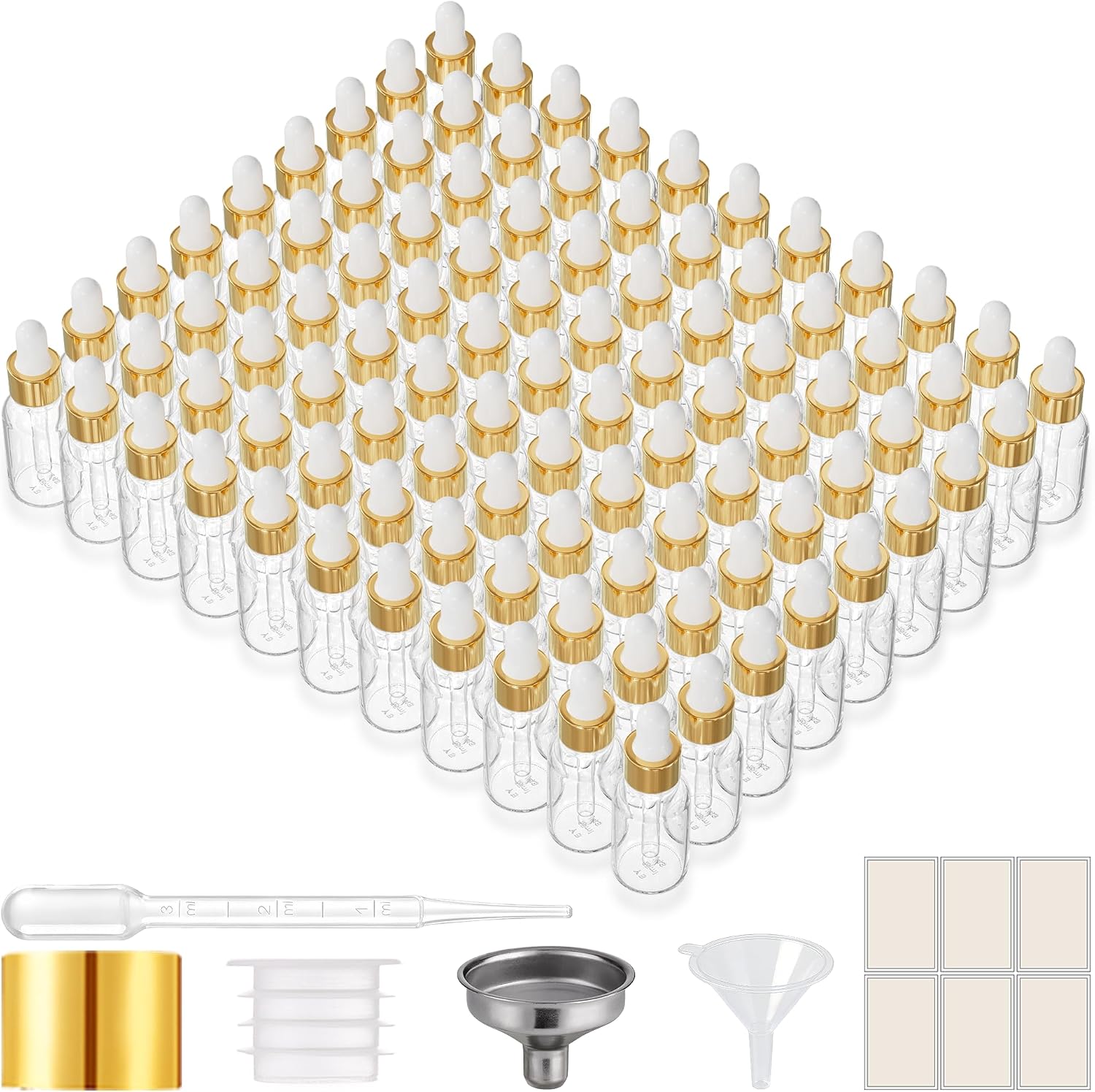 PrettyCare Glass Eye Dropper Bottles 99 Pack