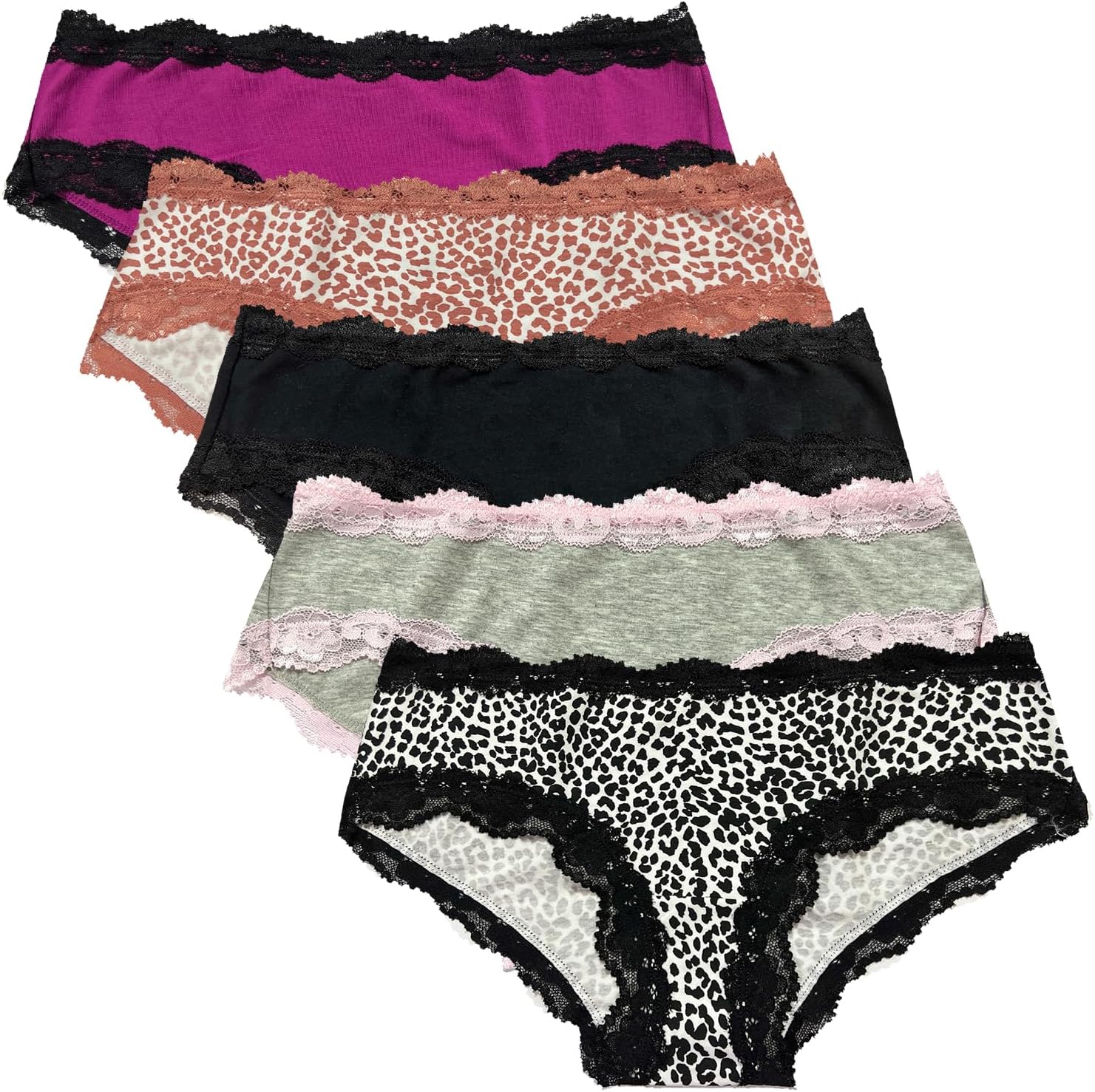 Women’s Underwear Soft Breathable Cotton Brief Ladies Panties 5-Pack