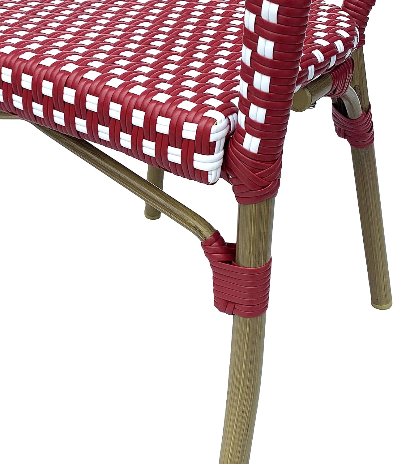 Christopher Knight Home Anastasia Outdoor French Bistro Chair (Set of 2), Black + White + Bamboo Print Finish