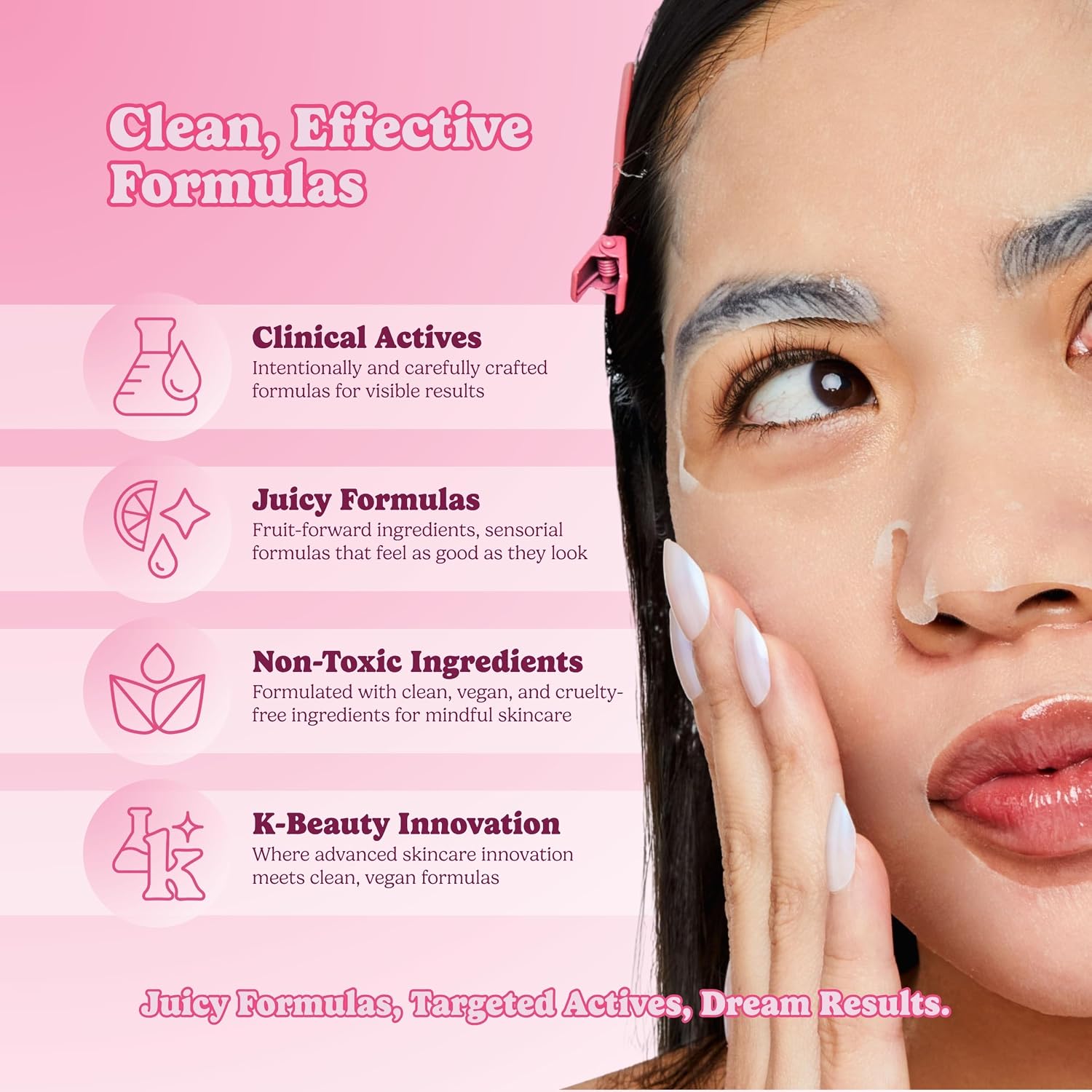 ESW Beauty Strawberries & Cream Soothing Face Mask, Korean Skin Care 1 Pack