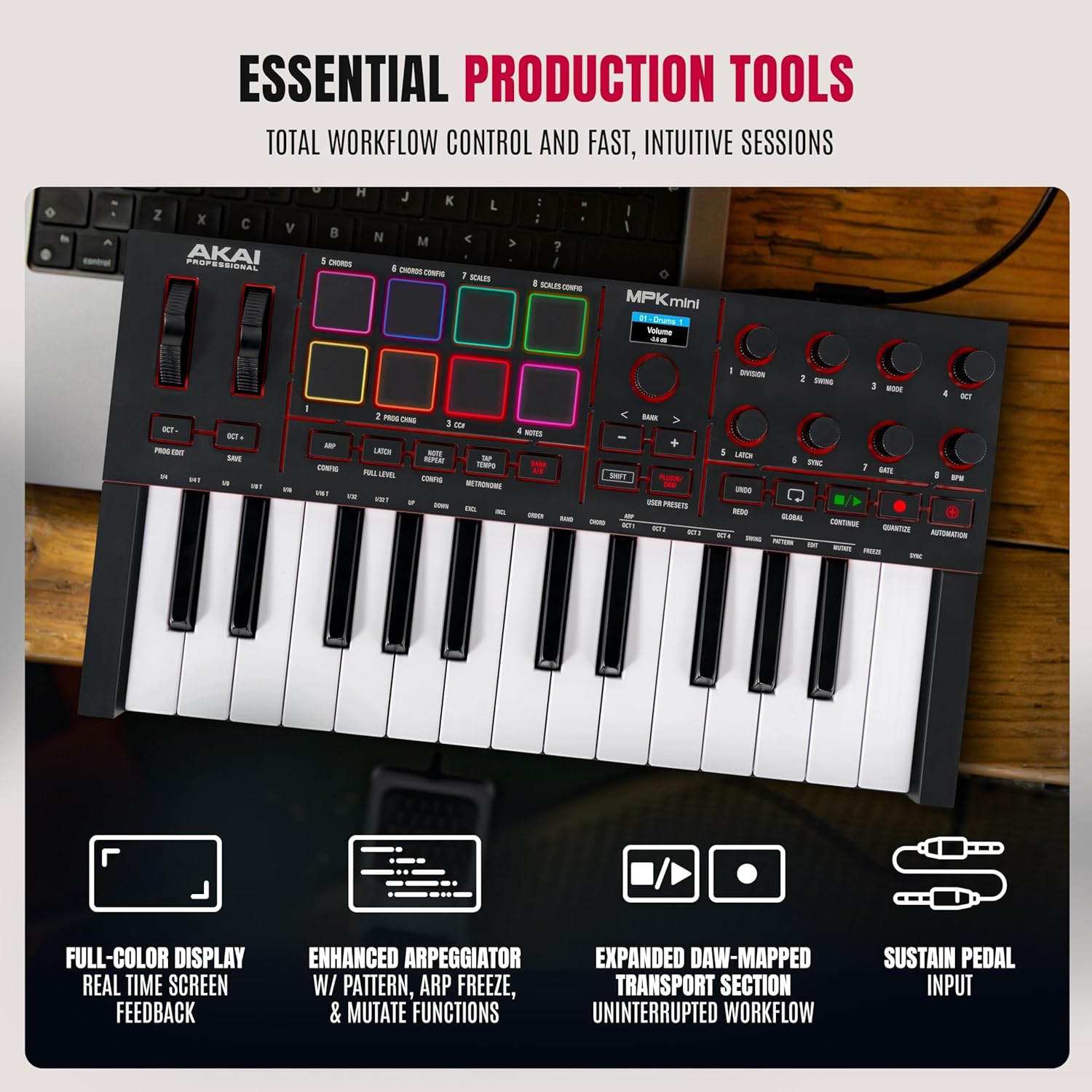 Akai Professional MPK Mini MK3 25-Key USB MIDI Keyboard Controller