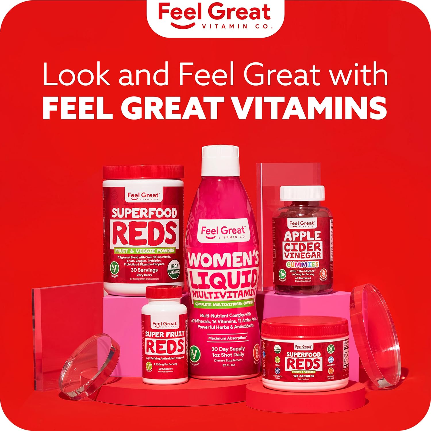 ​Feel Great Organic Superfood Reds Powder Packed with Beet Root Powder | Digestive Support Including Bloating Relief | Fruit and Veggie