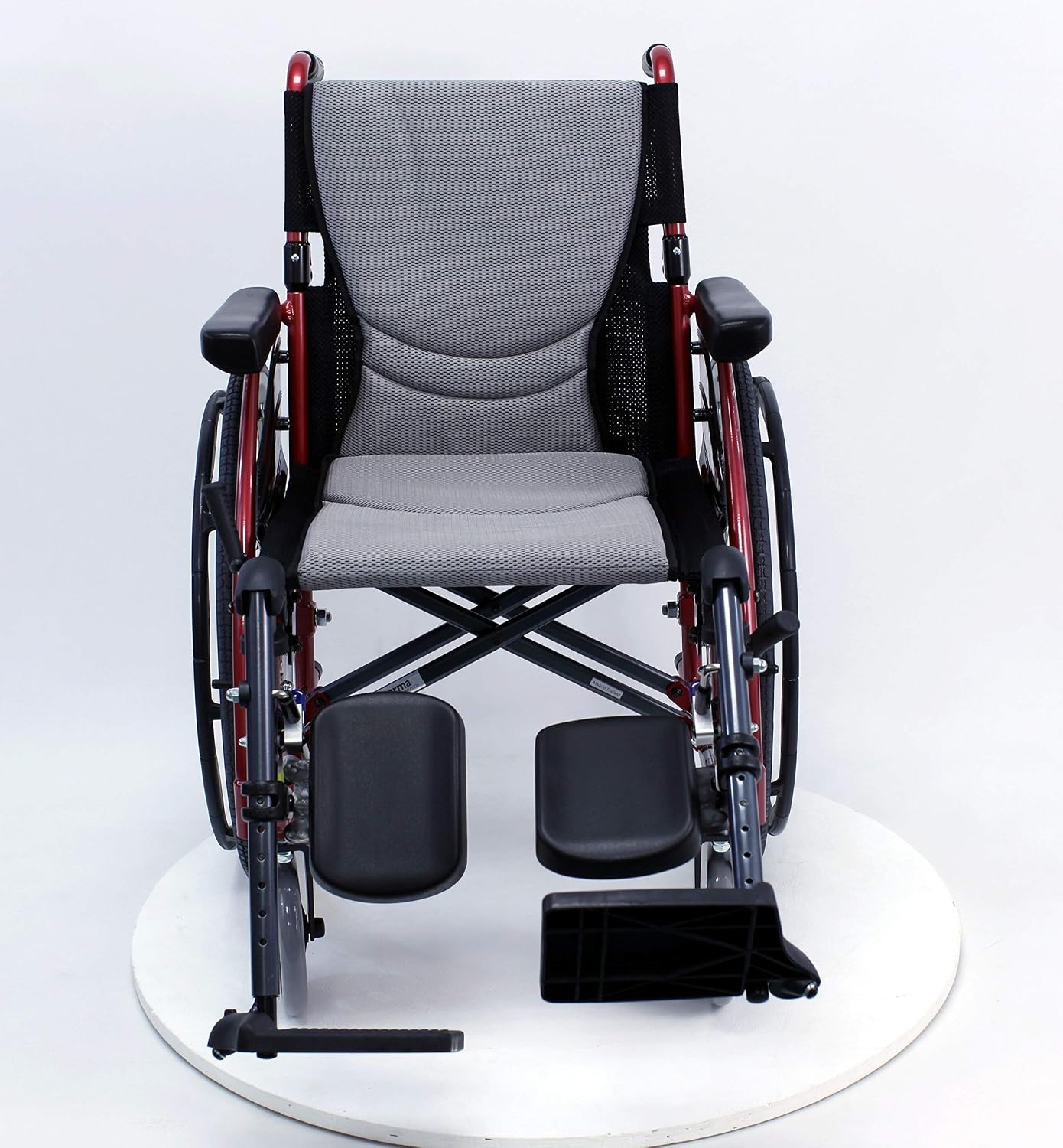 Karman 25 lbs Ergonomic Wheelchair with Removable Footrest 18" Silver
