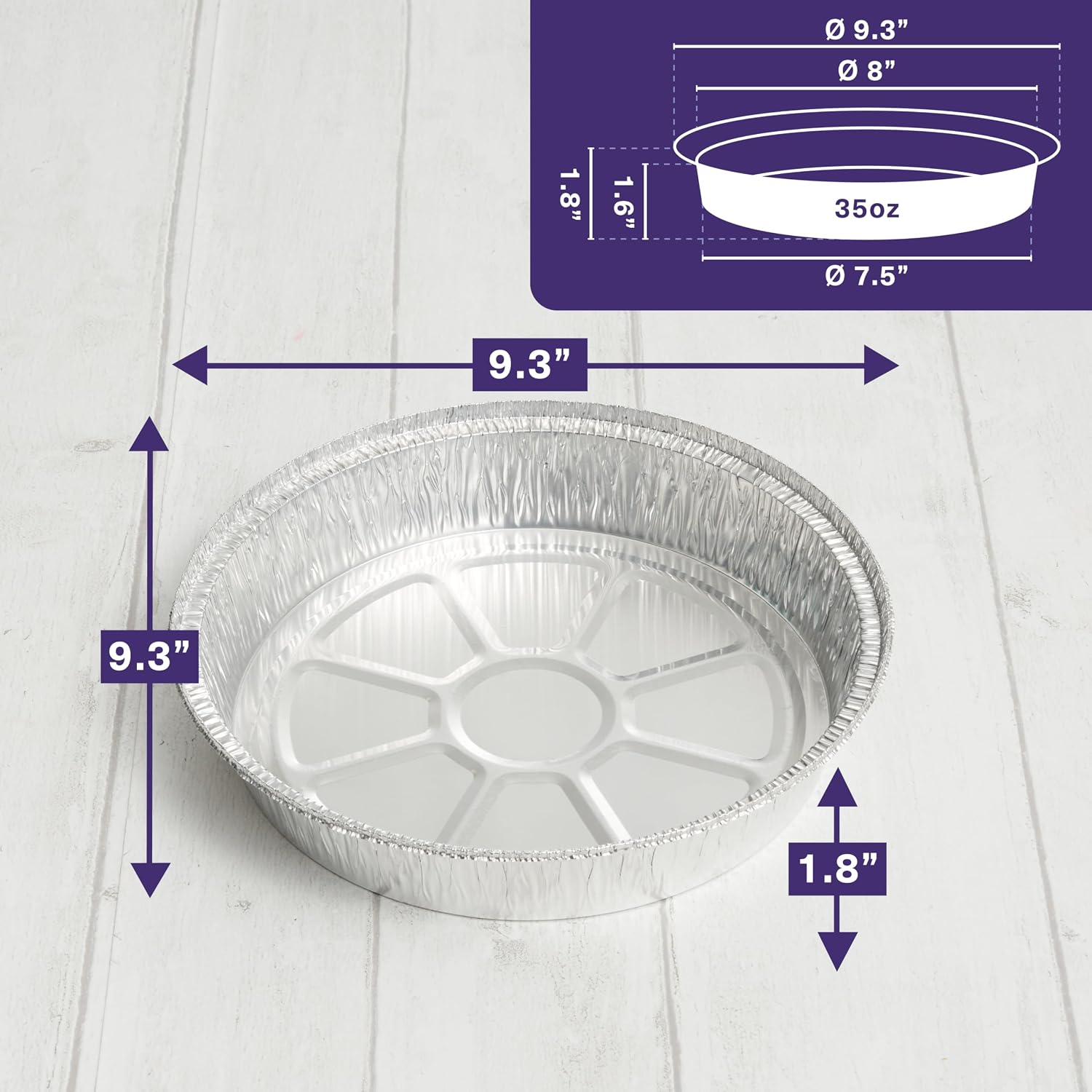 MATANA 40 Pack 9 Inch Round Aluminum Foil Pie Pans with Lids, Pie Tins Disposable for Cinnamon Rolls, Baking Tarts & Cakes, Pie Pan For Cooking