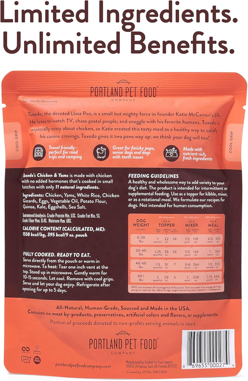 Portland Pet Food Company Fresh, Human Grade Dog Food Topper & Meal 5 Pack