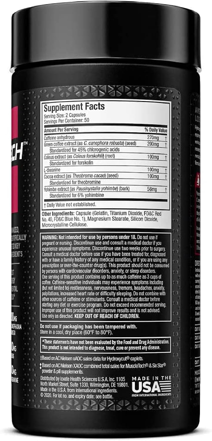 Hydroxycut Hardcore Elite - Energy & Metabolism Support for Men & Women - 270 mg Caffeine Anhydrous & 200 mg Green Coffee Extract - Rapid Release