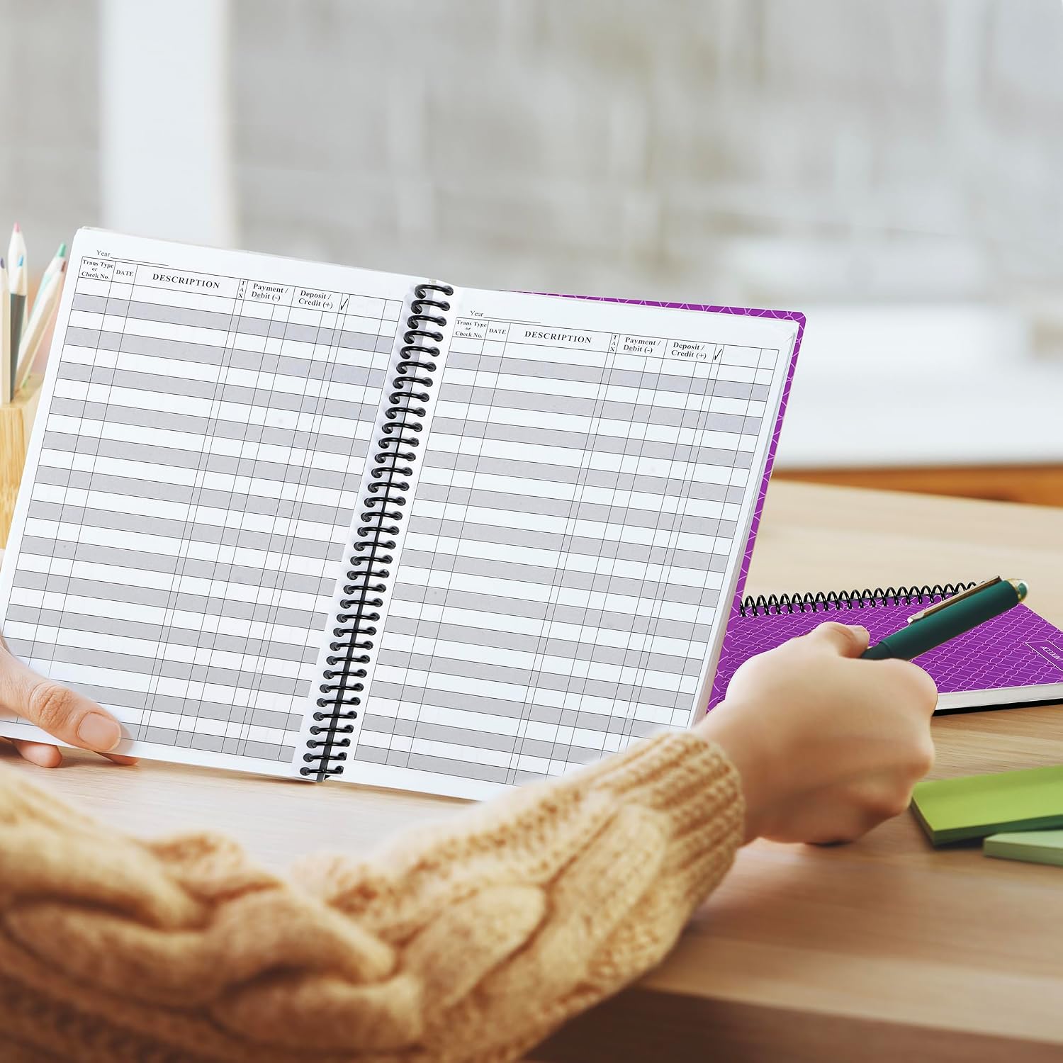 The Superior Register's Premium Check Book Register & Debit Card Ledger Notebook - Checking Account Register, Business Ledger, Cash Log & Expense Tracker - Standard Edition - 1 Pc, Teal