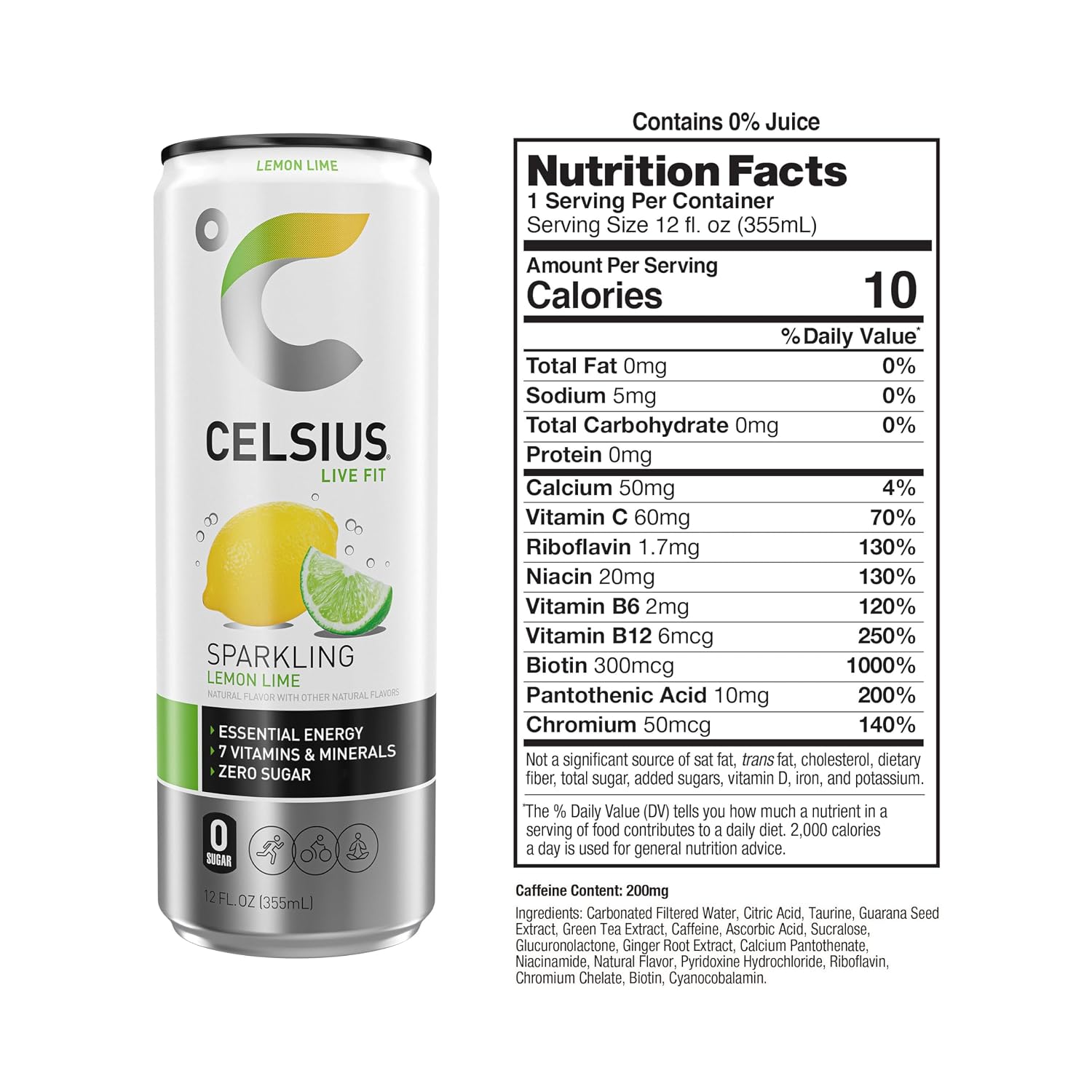 CELSIUS Sparkling Orange, Sugar Free Energy Drink, 12 Fl Oz (Pack of 4)